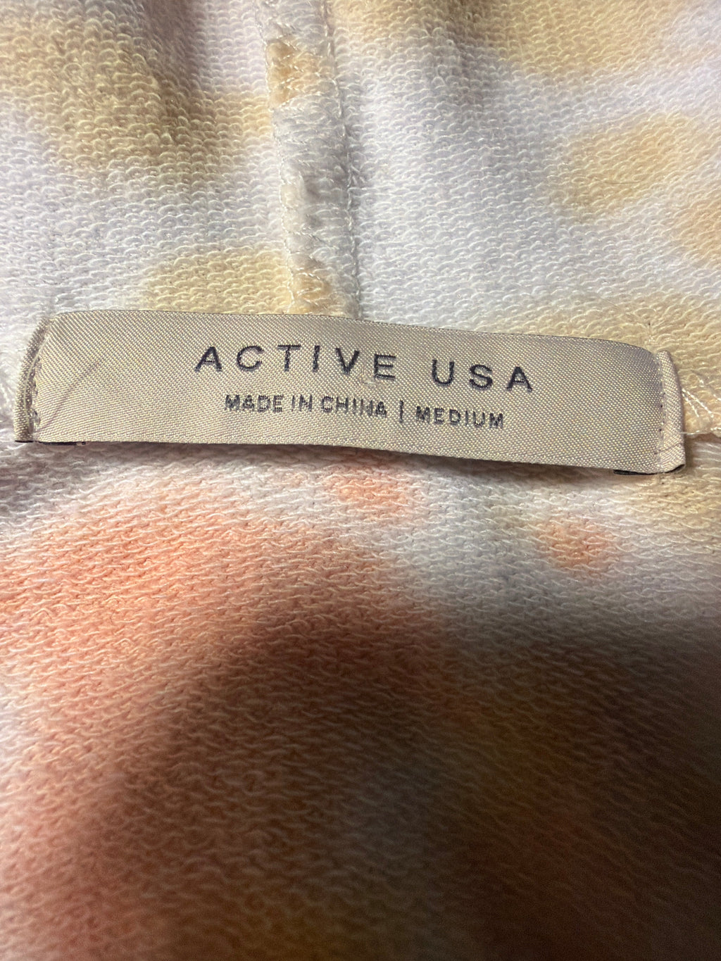 Active USA Tie-Dye Zip-Up Hoodie – Pink/Yellow, Size M