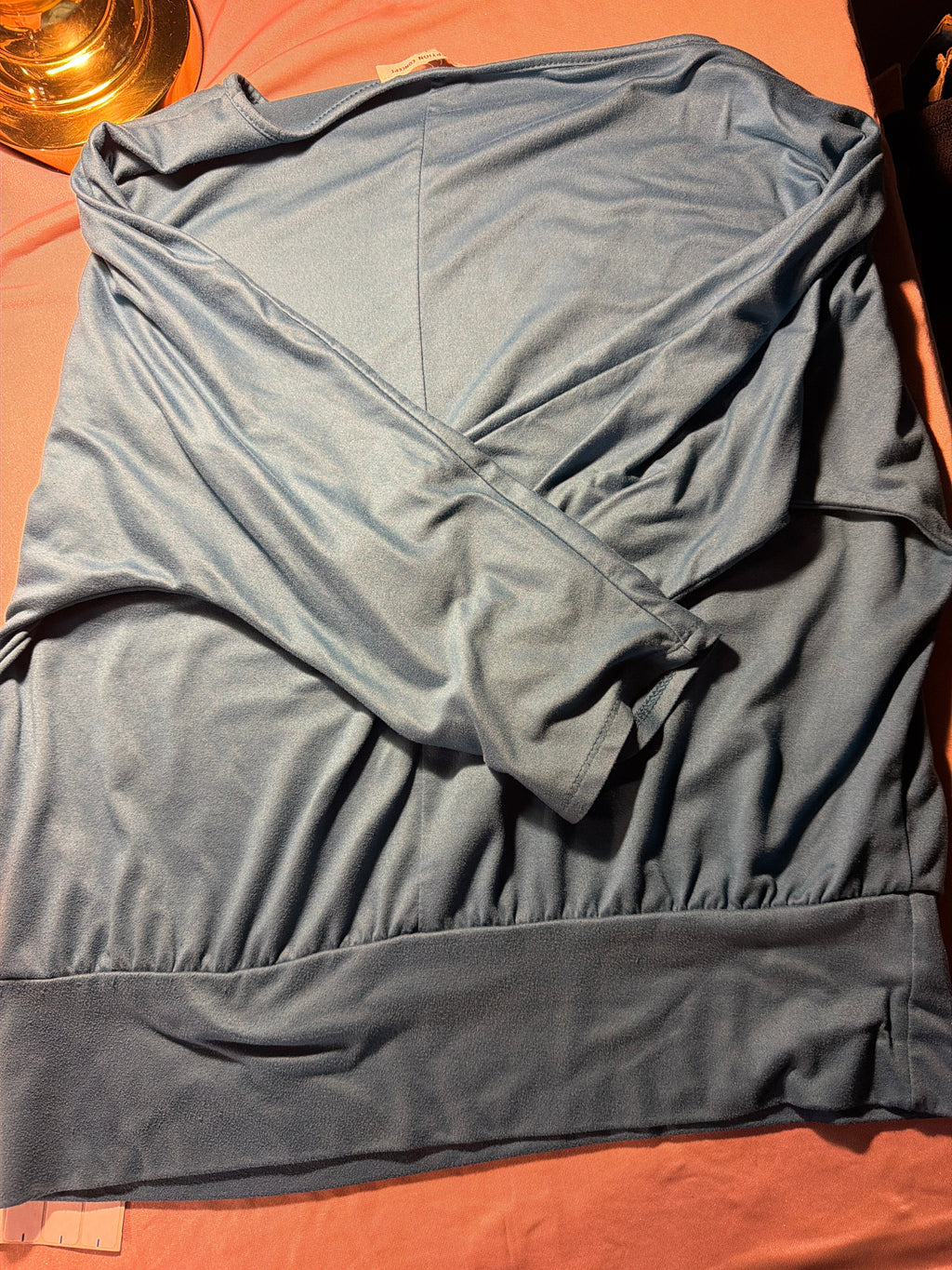 Perception Concept Steel Blue Long Sleeve Top with Elastic Hem | Size S