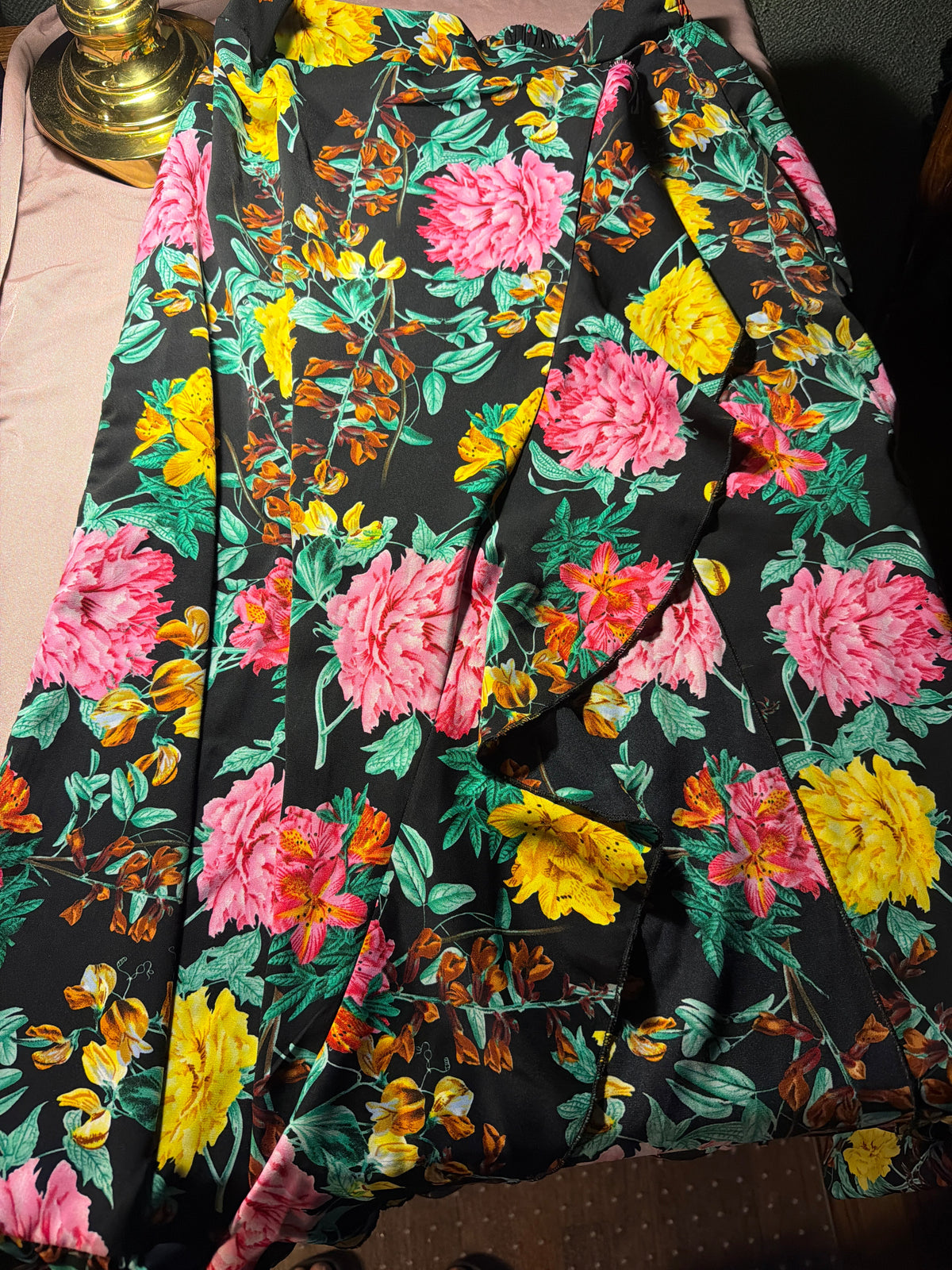 Black Floral Maxi Skirt