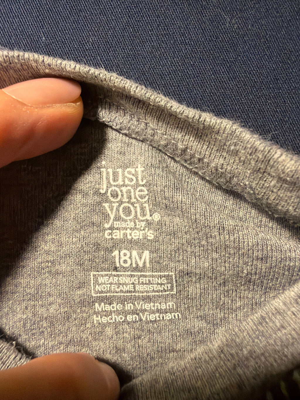 Just One You by Carter's Baby Striped Thermal Long-Sleeve Top – Gray/Navy – Size 18M