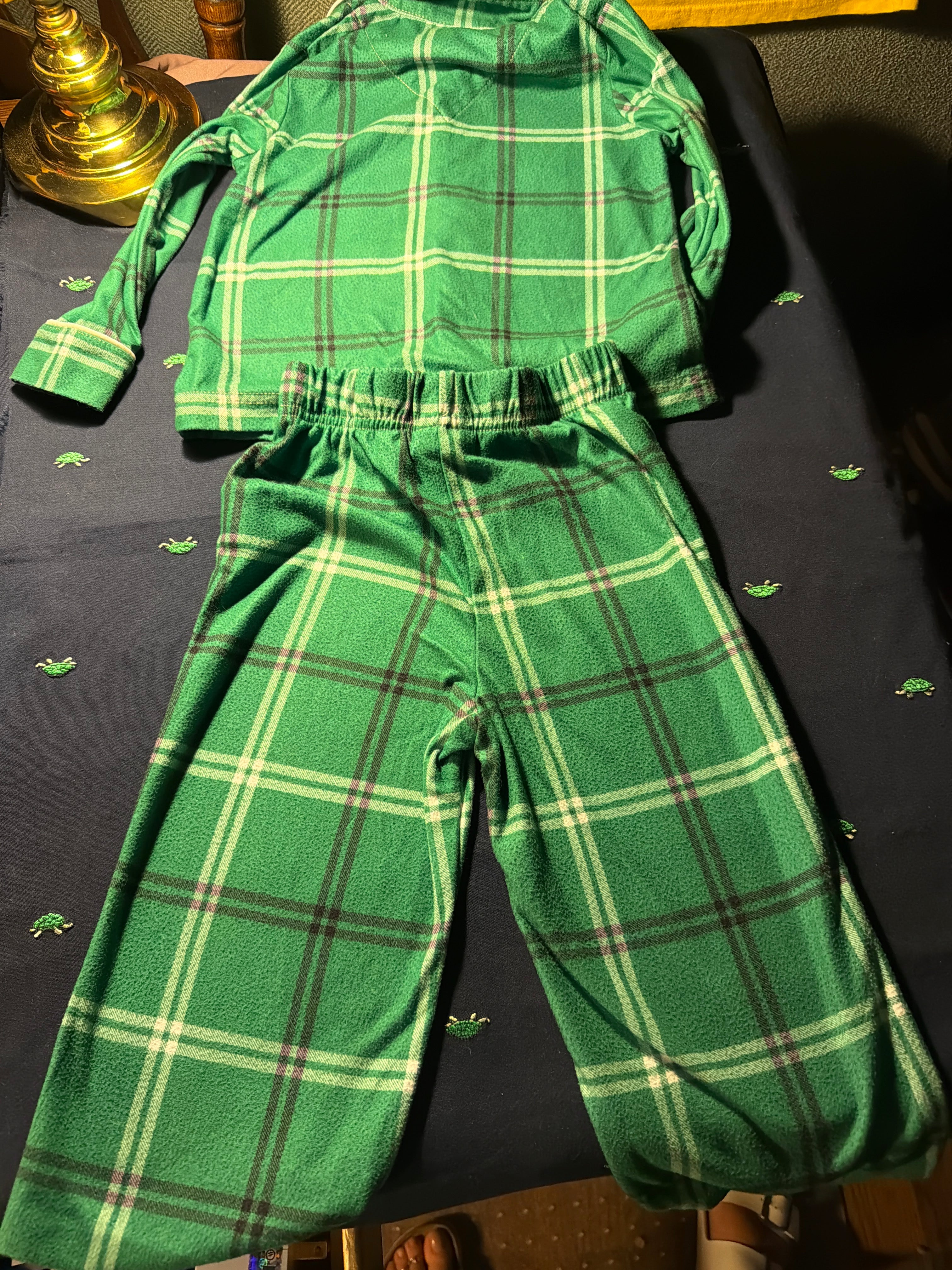 Toddler Green Plaid Fleece Pajama Set – 3T