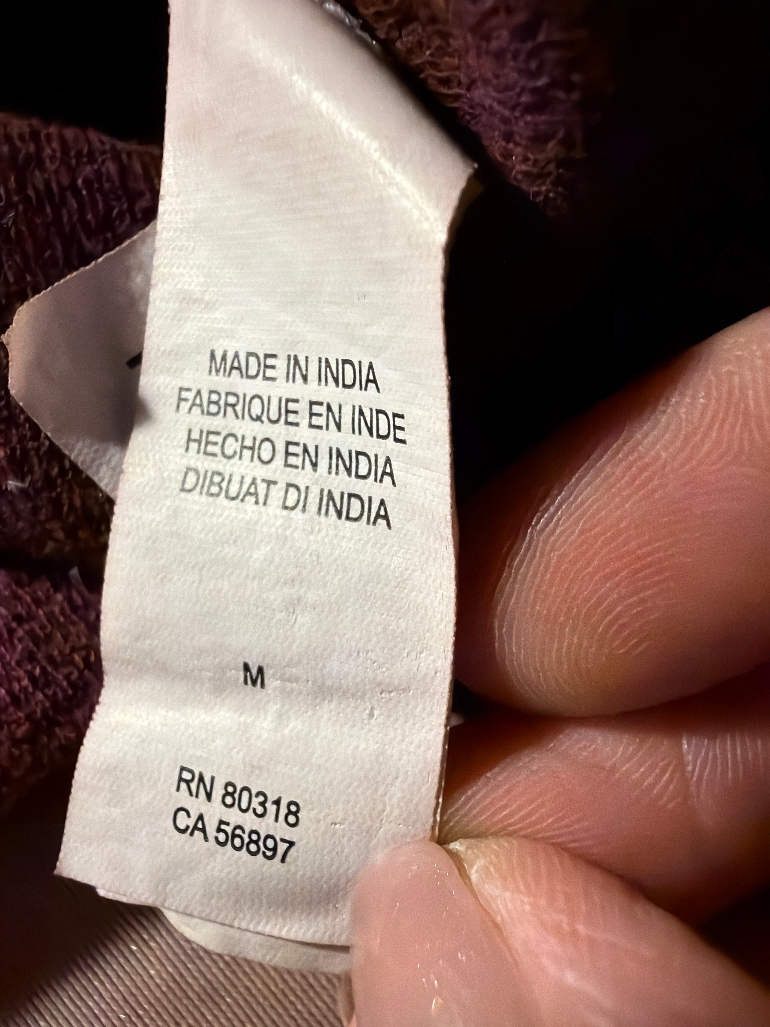 Lucky Brand Lace Thermal Henley Top – Mauve/Plum, Size M