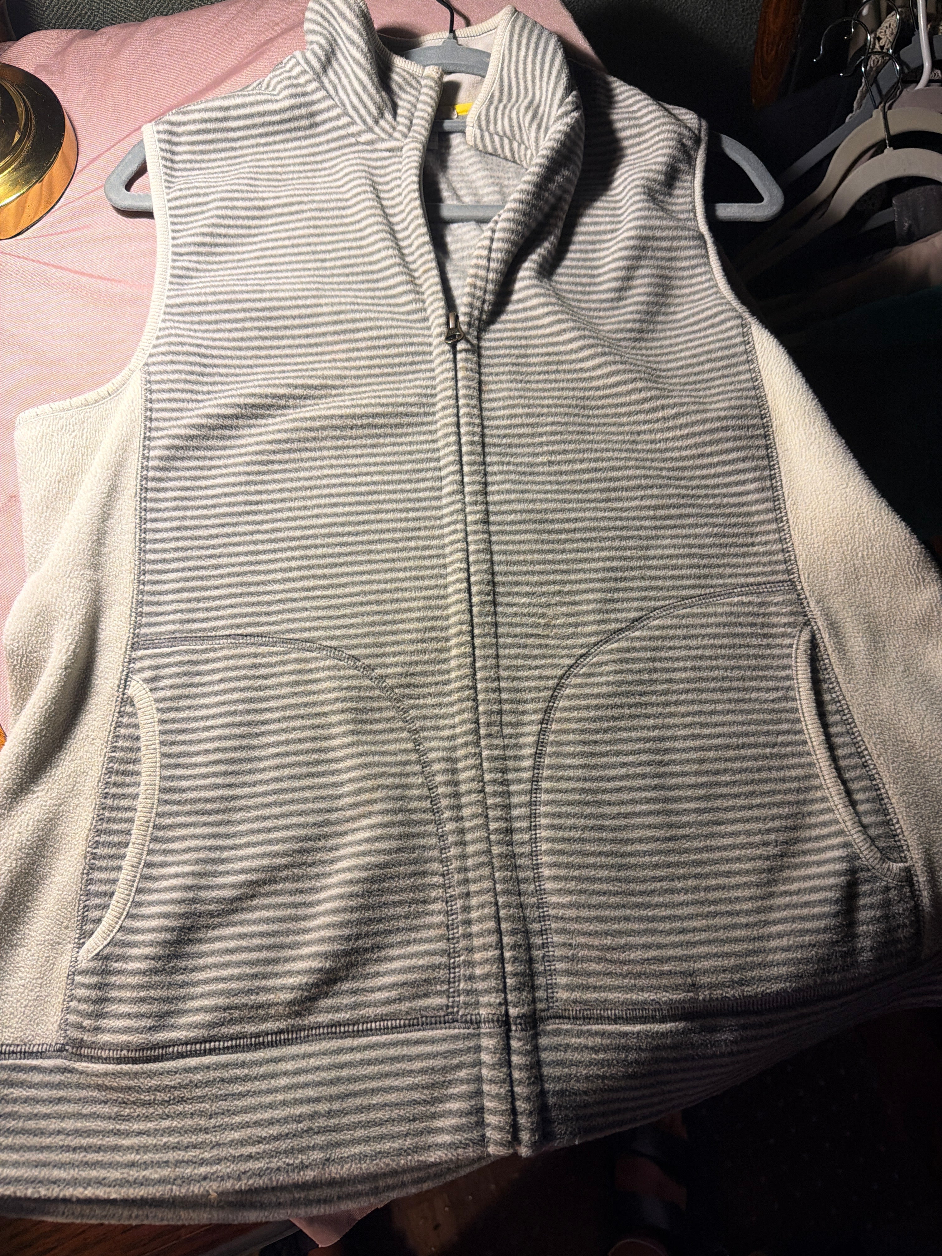 Old Navy Striped Fleece Zip-Up Vest – Size L