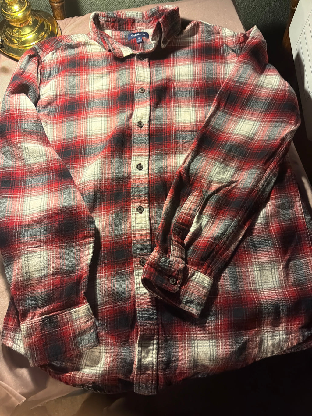 Croft & Barrow Plaid Flannel Button-Down Shirt – Size M