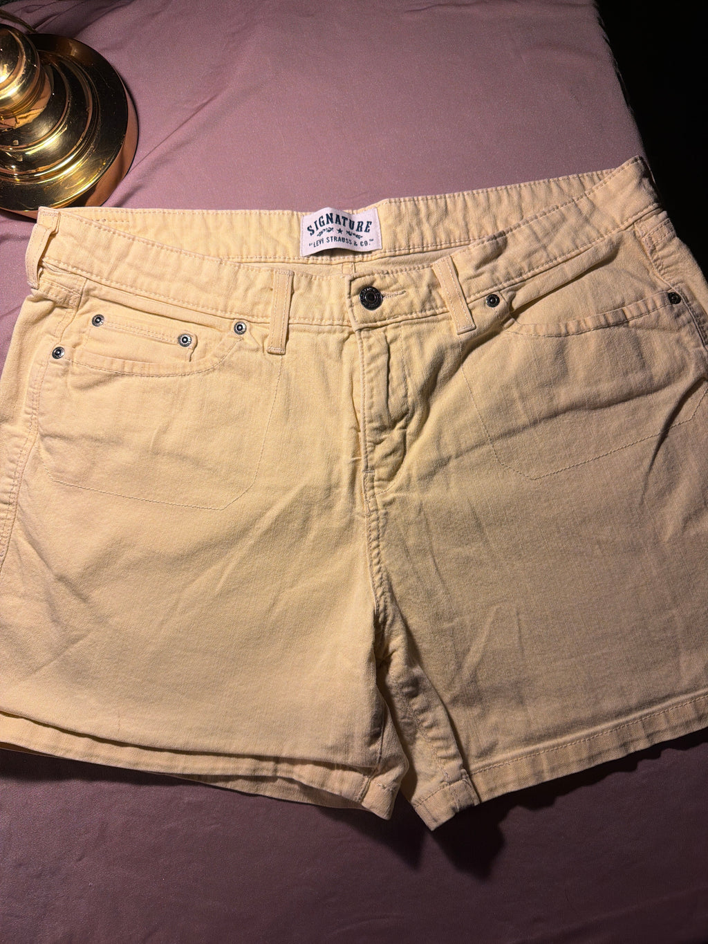 Signature by Levi Strauss & Co. Cream Denim Short