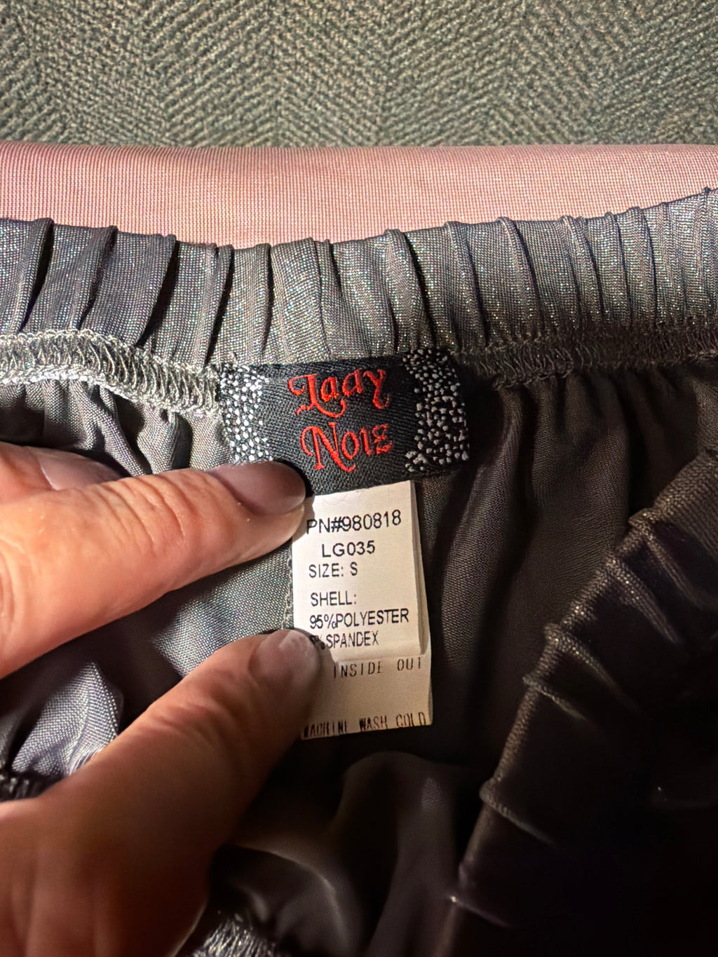 Lady Noir Silver Shimmer Flare Pants