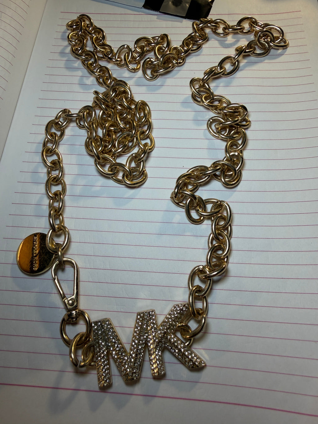 Michael Kors Gold-Tone MK Logo Chain — Belt or Bag Strap