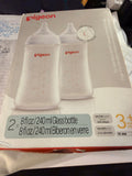 Pigeon Glass Baby Bottles – 8 oz, 2-Pack (Anti-Colic, BPA Free)