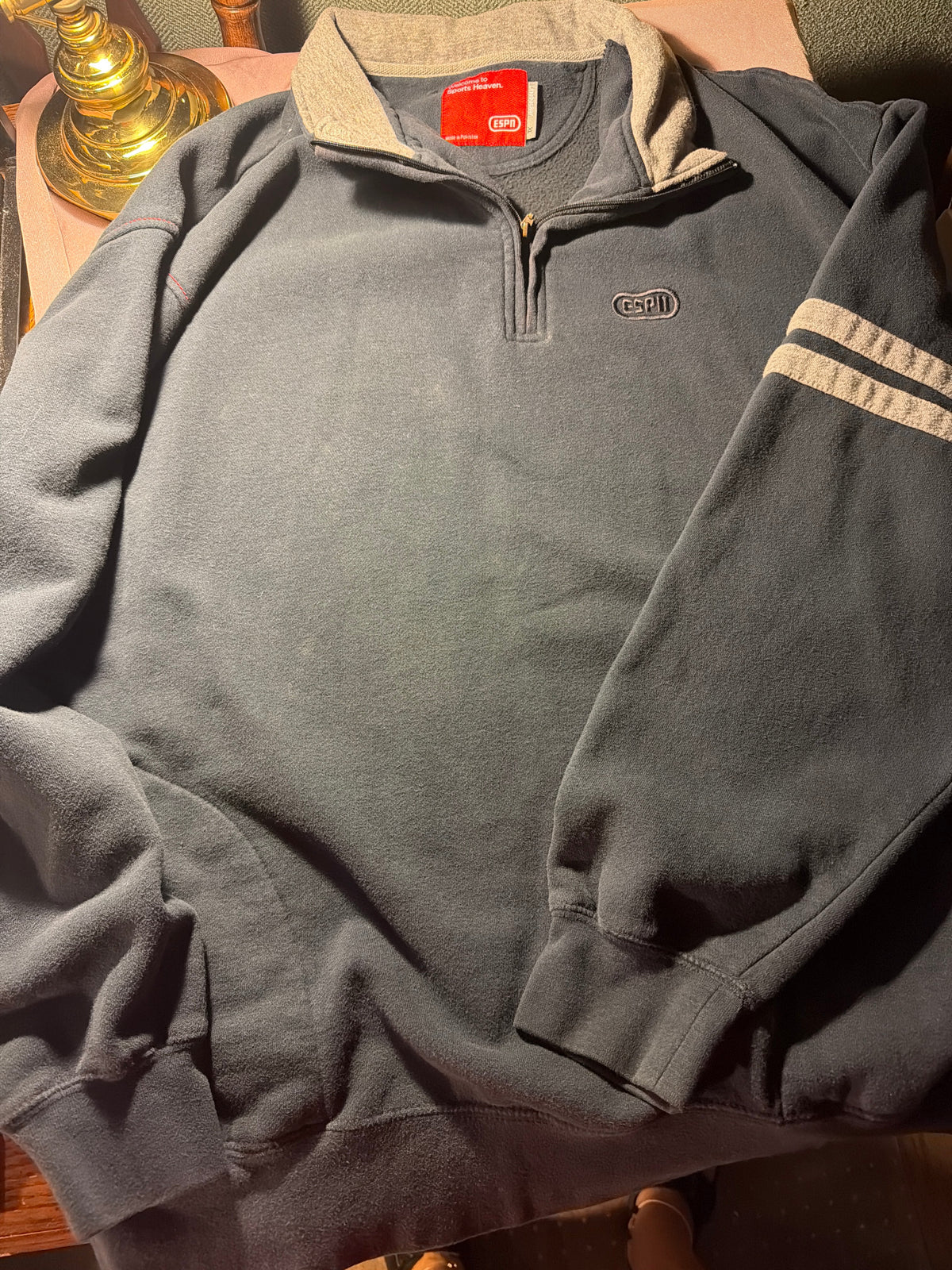 Vintage ESPN Sports Heaven Quarter-Zip Fleece Pullover — Size 1X