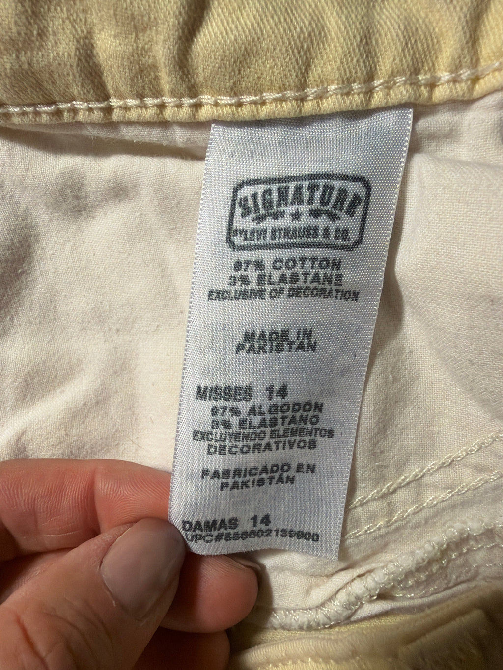 Signature by Levi Strauss & Co. Cream Denim Short