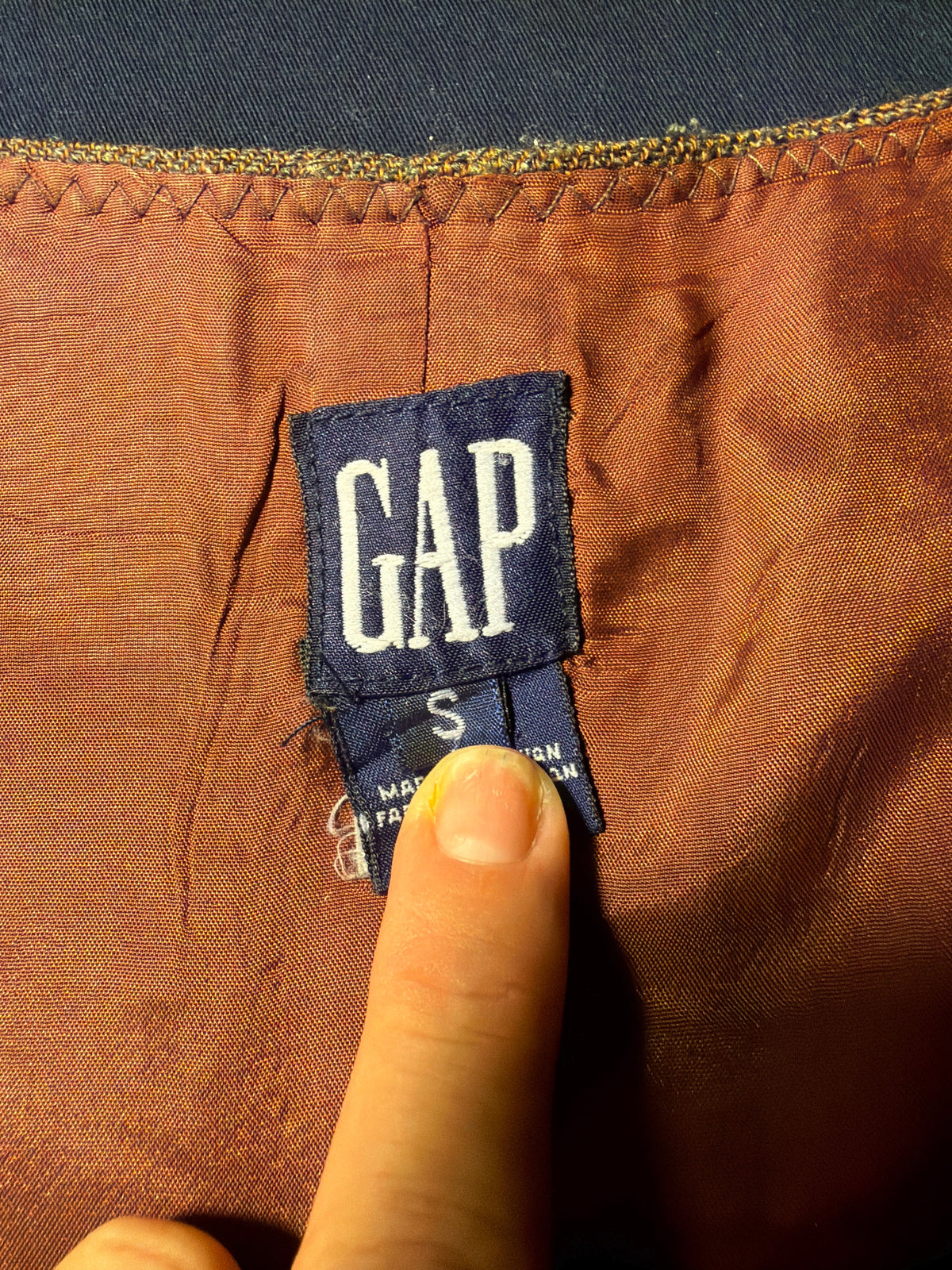 Vintage GAP Patchwork Mixed Media Vest – Size S