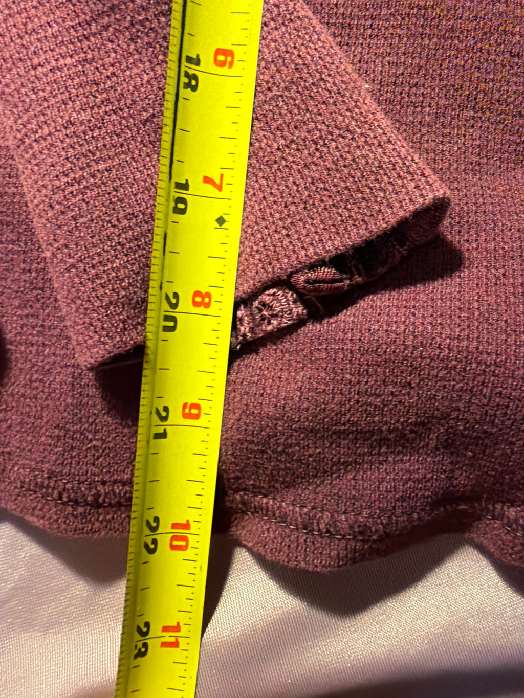 Lucky Brand Lace Thermal Henley Top – Mauve/Plum, Size M