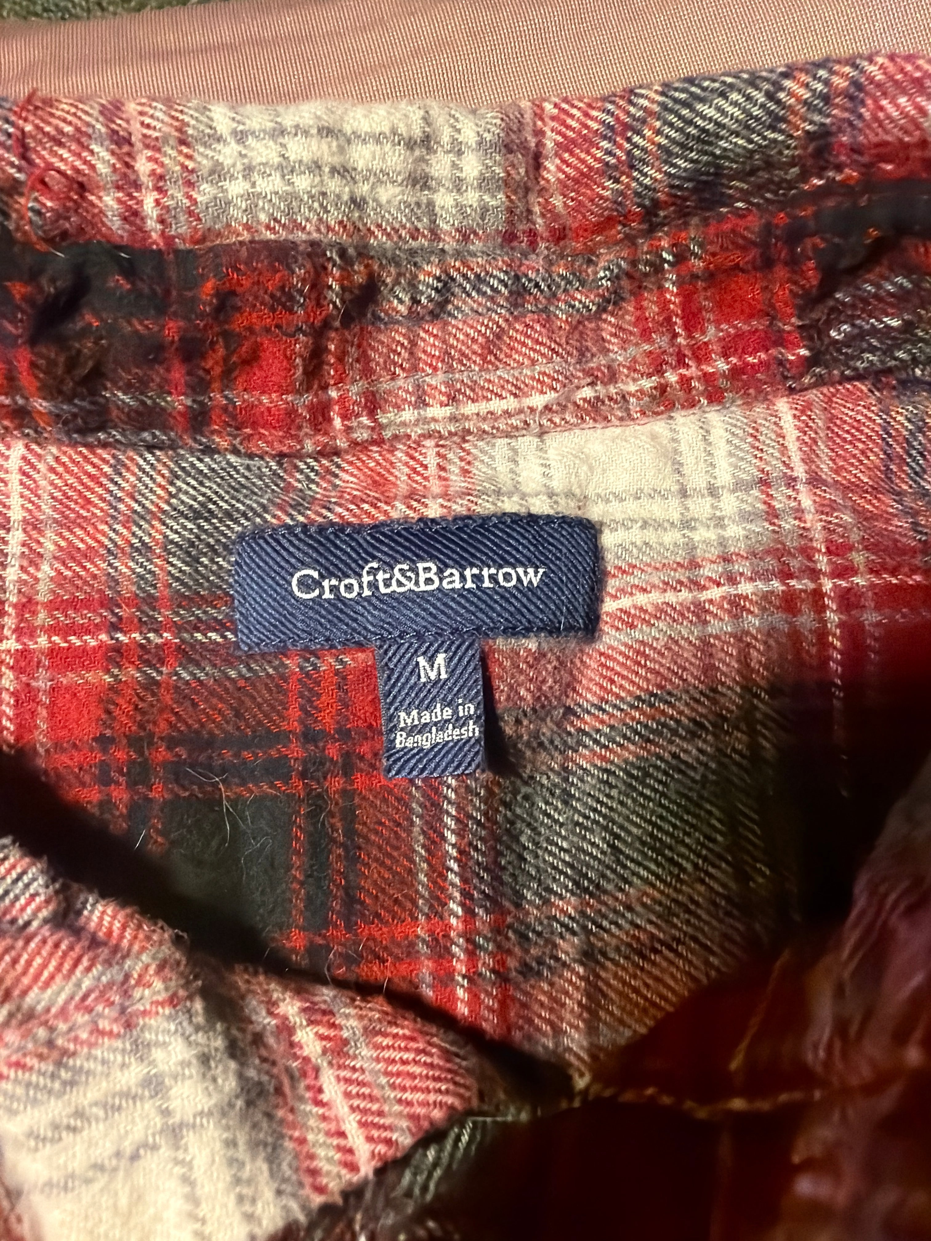 Croft & Barrow Plaid Flannel Button-Down Shirt – Size M