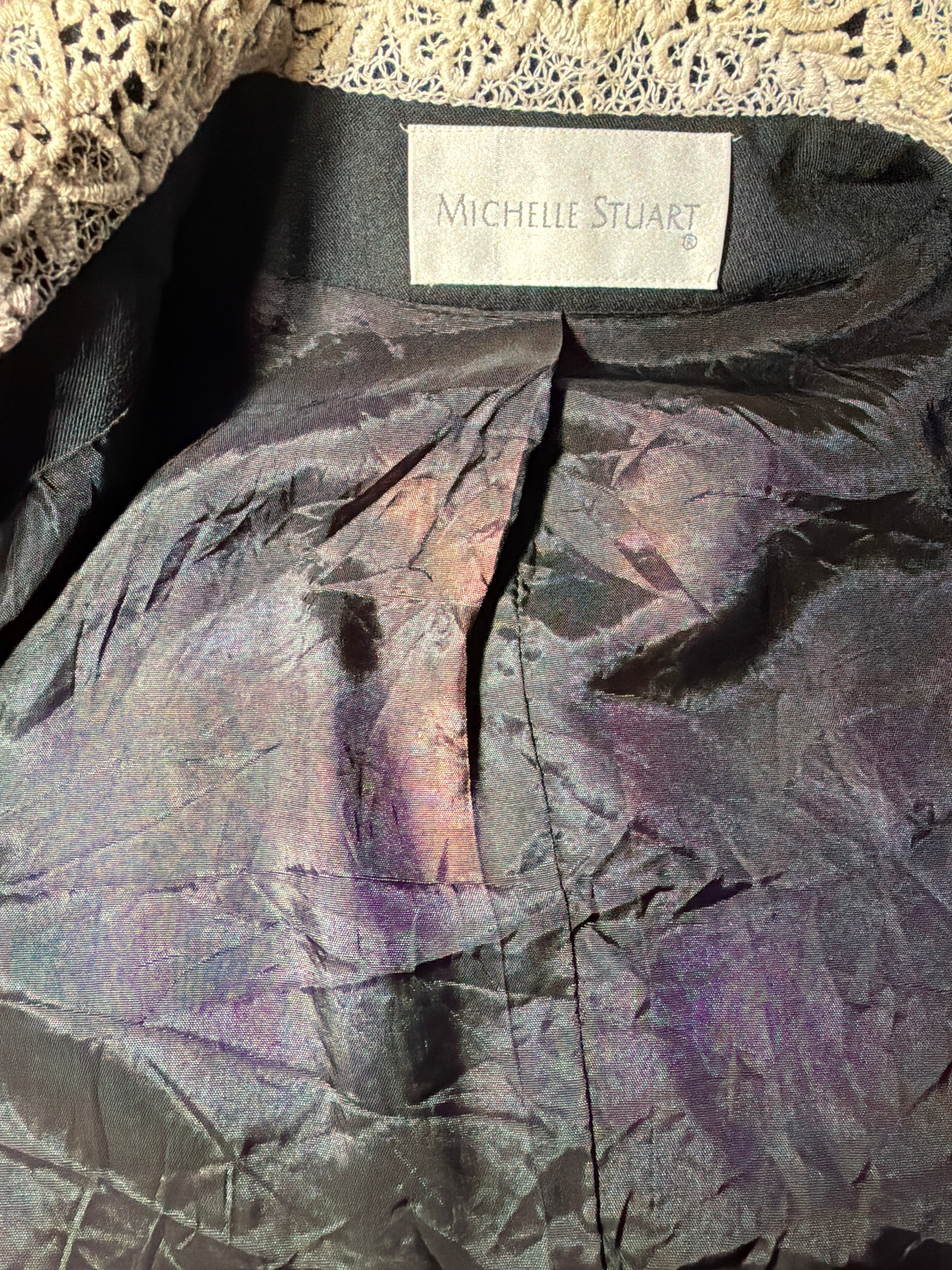 Michelle Stuart Double-Breasted Peplum Blazer 10