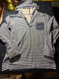 Cat & Jack Kids Striped Hoodie – Navy/White – Size M (8/10)