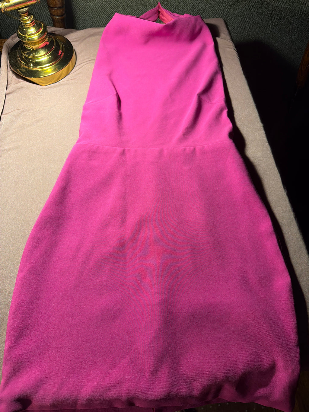Hot Pink Halter Midi Dress