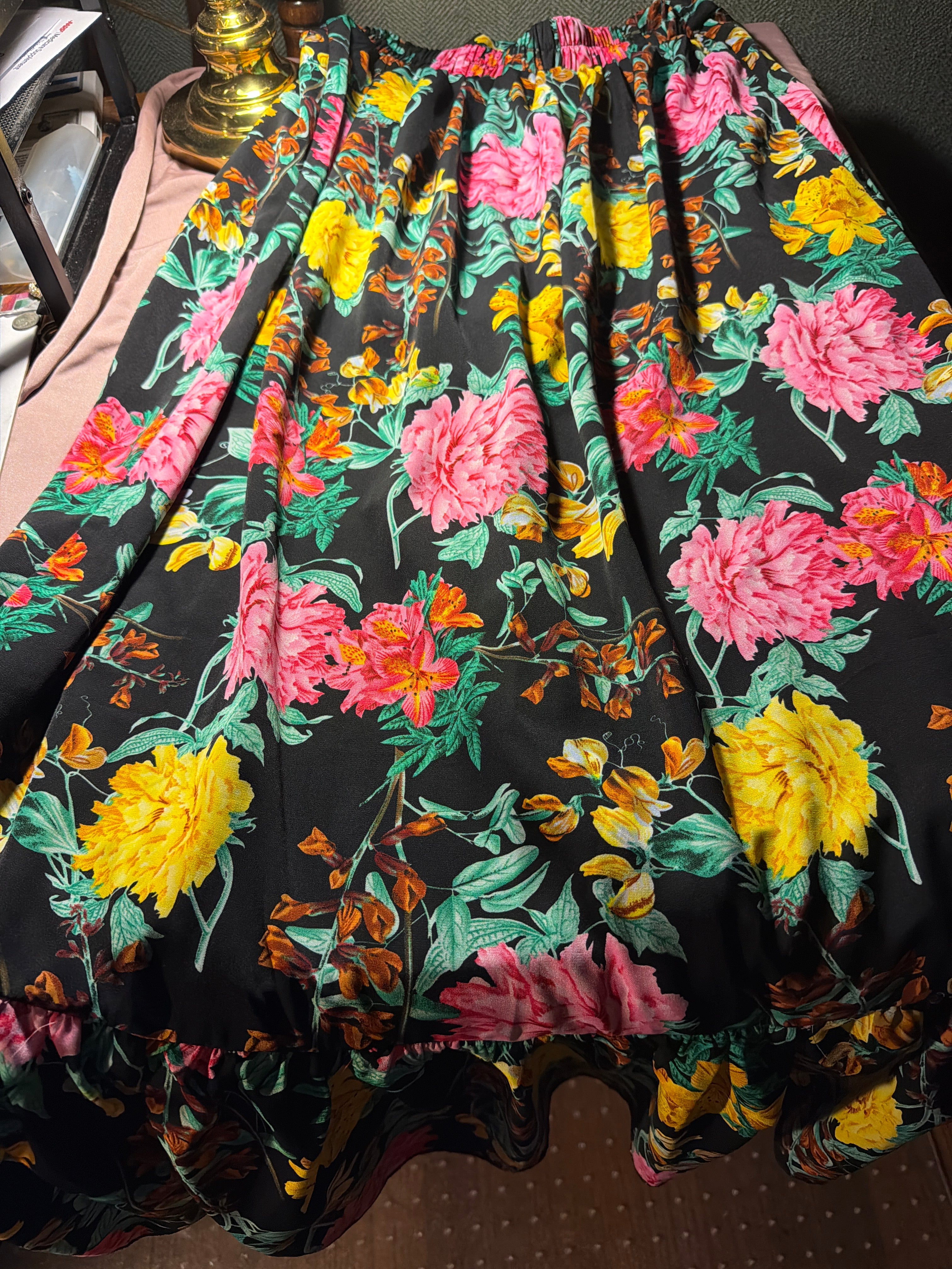 Black Floral Maxi Skirt