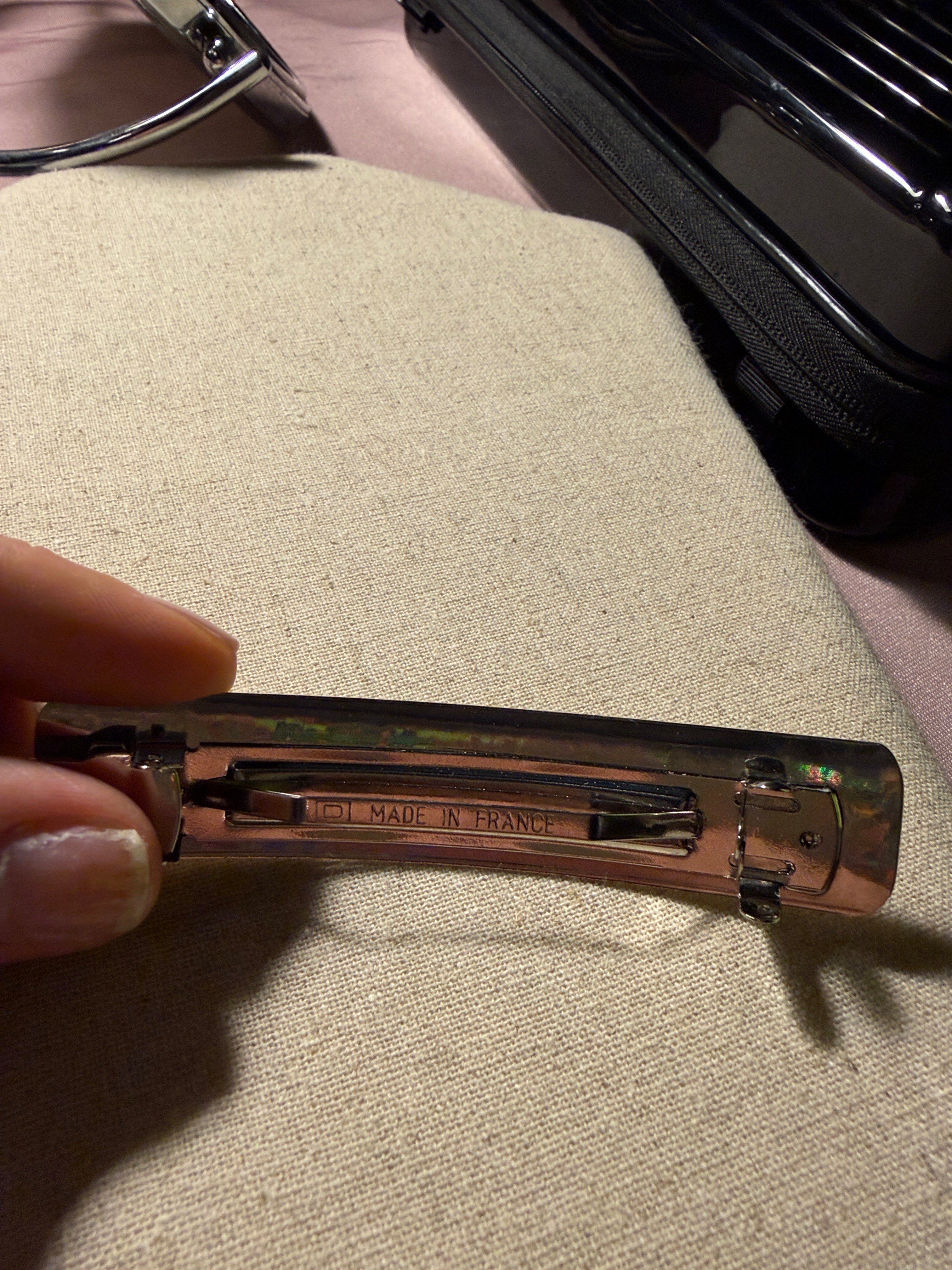 Vintage French Floral Engraved Hair Barrette