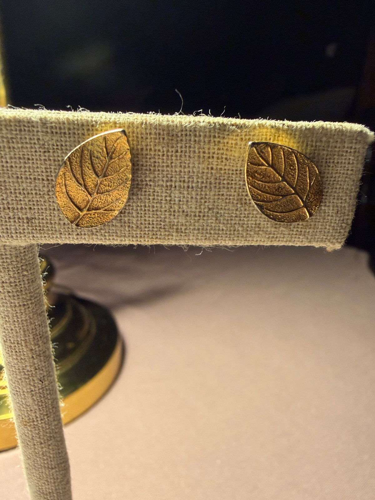 Vintage Gold-Tone Leaf Stud Earrings – Botanical Nature Jewelry