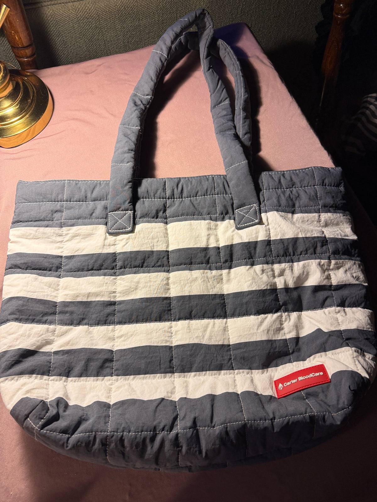 Carter BloodCare Quilted Stripe Tote Bag