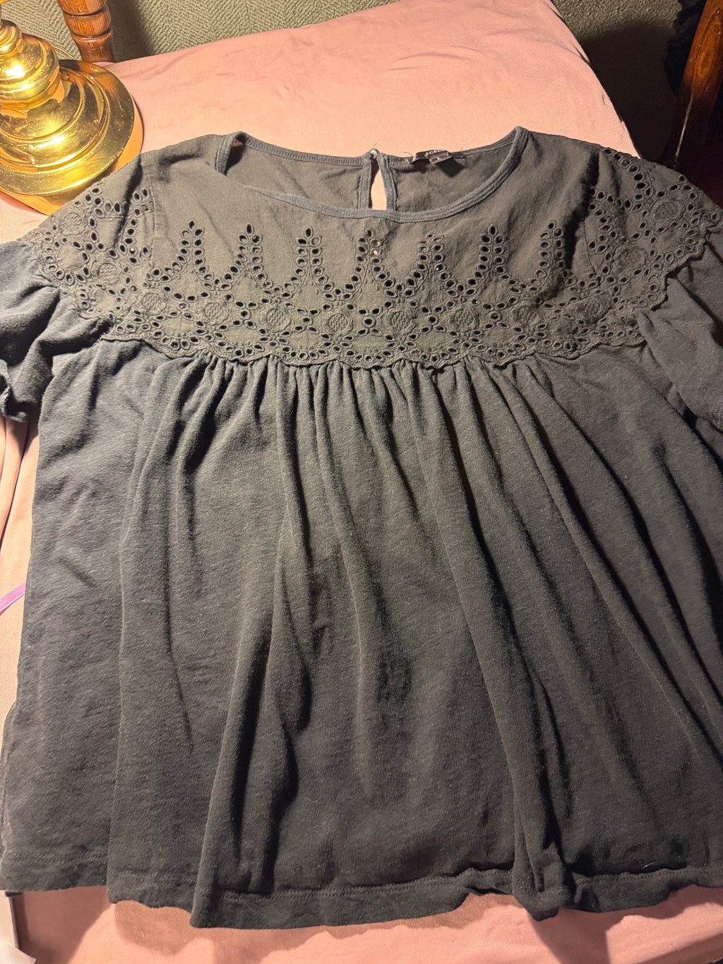 J.Crew Eyelet Babydoll Top – Size L