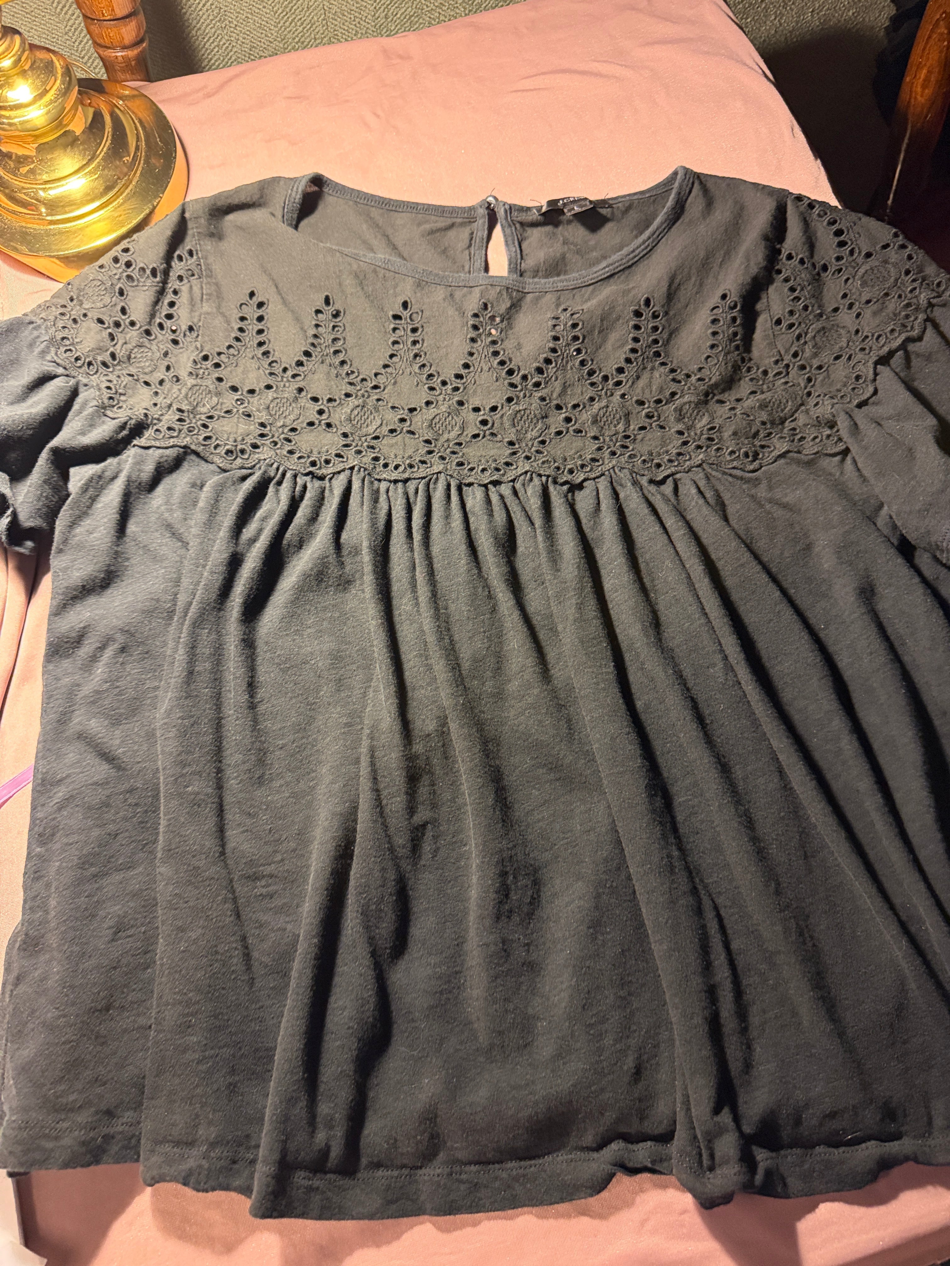 J.Crew Eyelet Babydoll Top – Size L