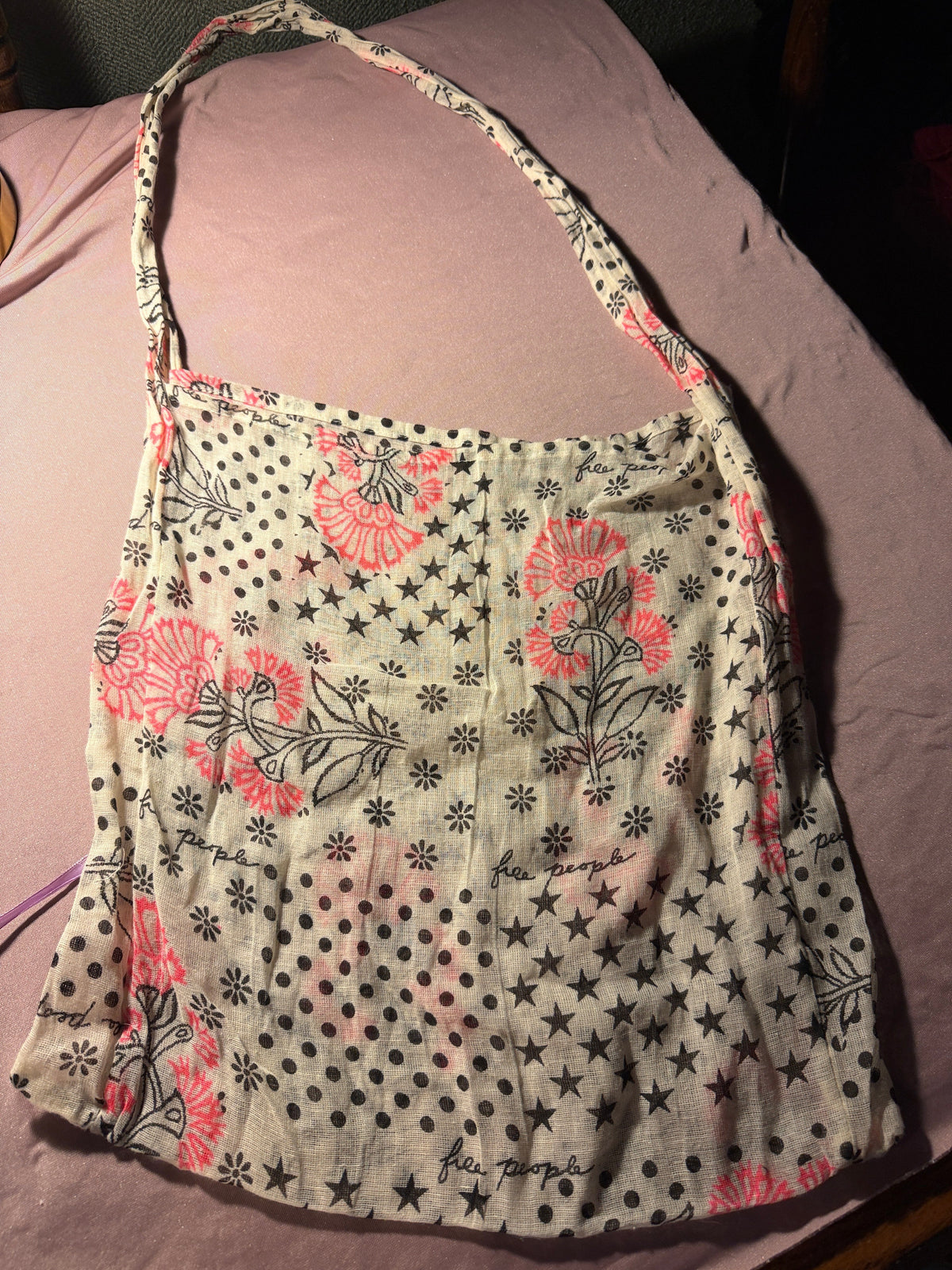 Free People Printed Canvas Tote Bag