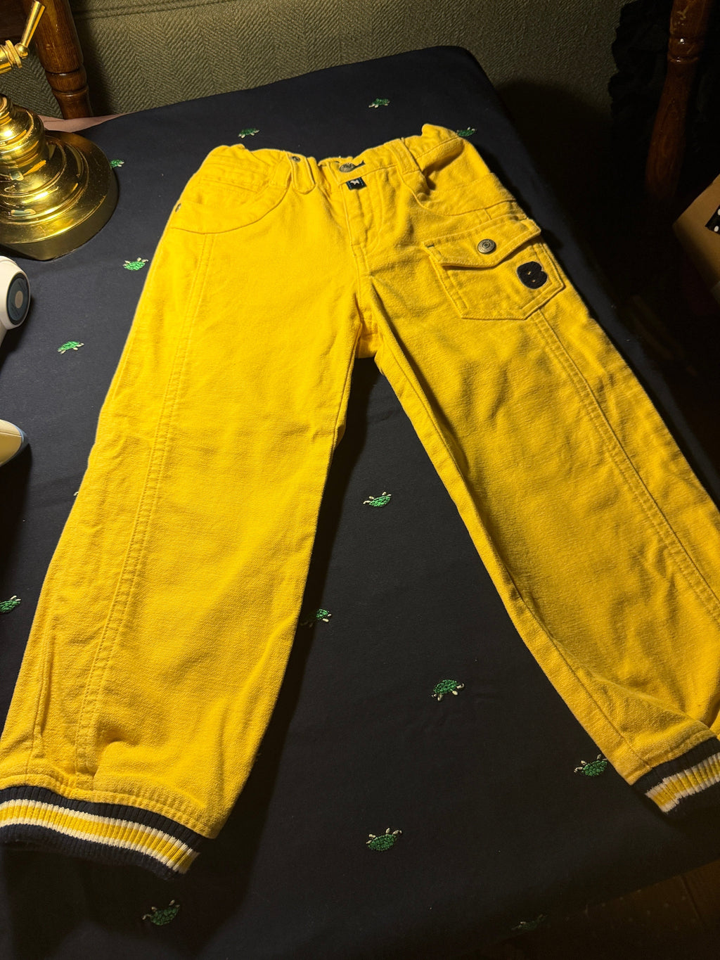 Blue Dog Toddler Yellow Corduroy Jogger Pants size S