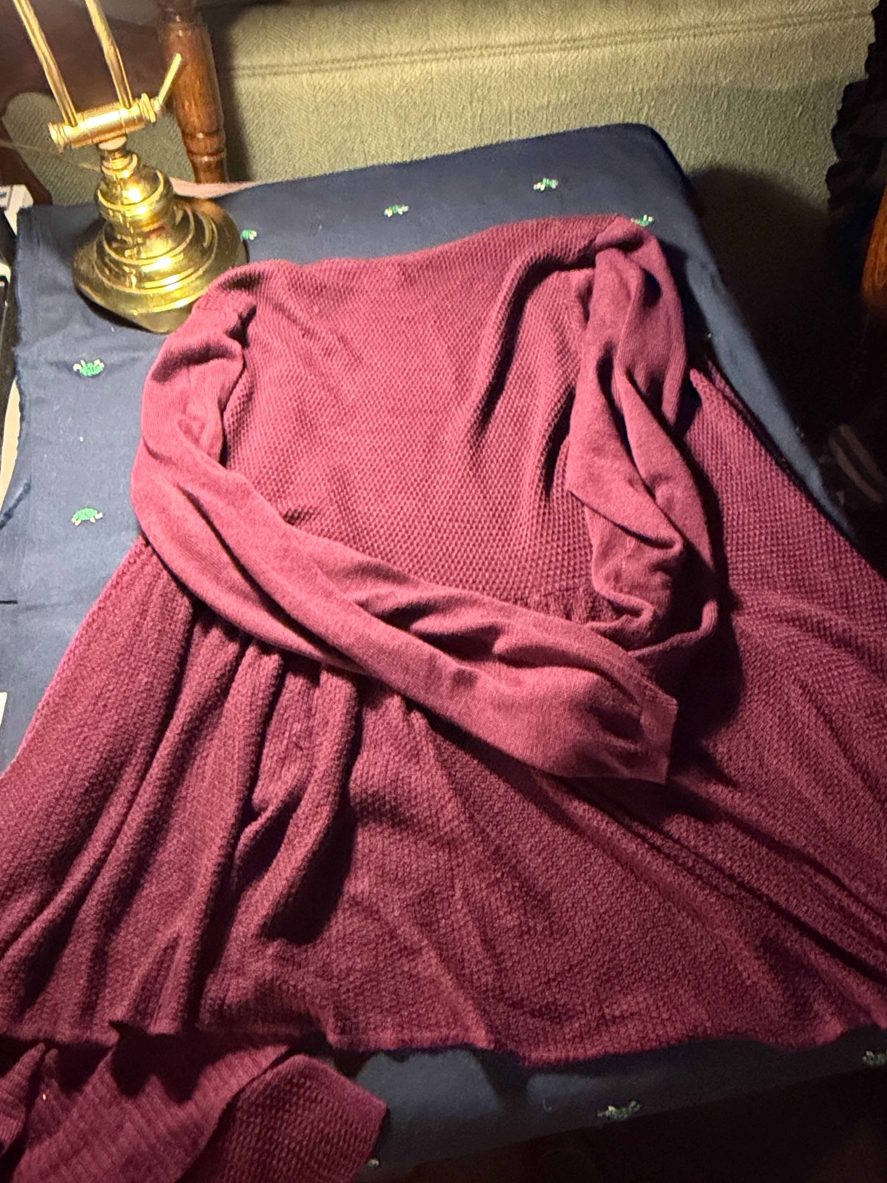 Torrid Waffle Knit Open-Front Cardigan – Burgundy, Size 2