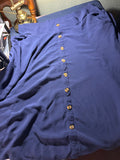 Torrid Navy Blue Gathered Midi Skirt with Gold Buttons – Size 2