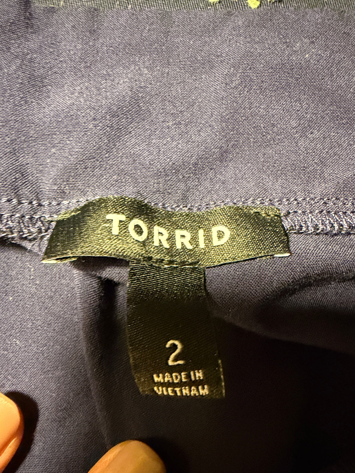 Torrid Navy Blue Gathered Midi Skirt with Gold Buttons – Size 2
