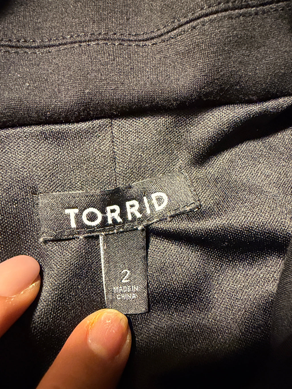 Torrid Black Zip-Up Jacket with Peplum Hem & Gold Hardware – Size 2