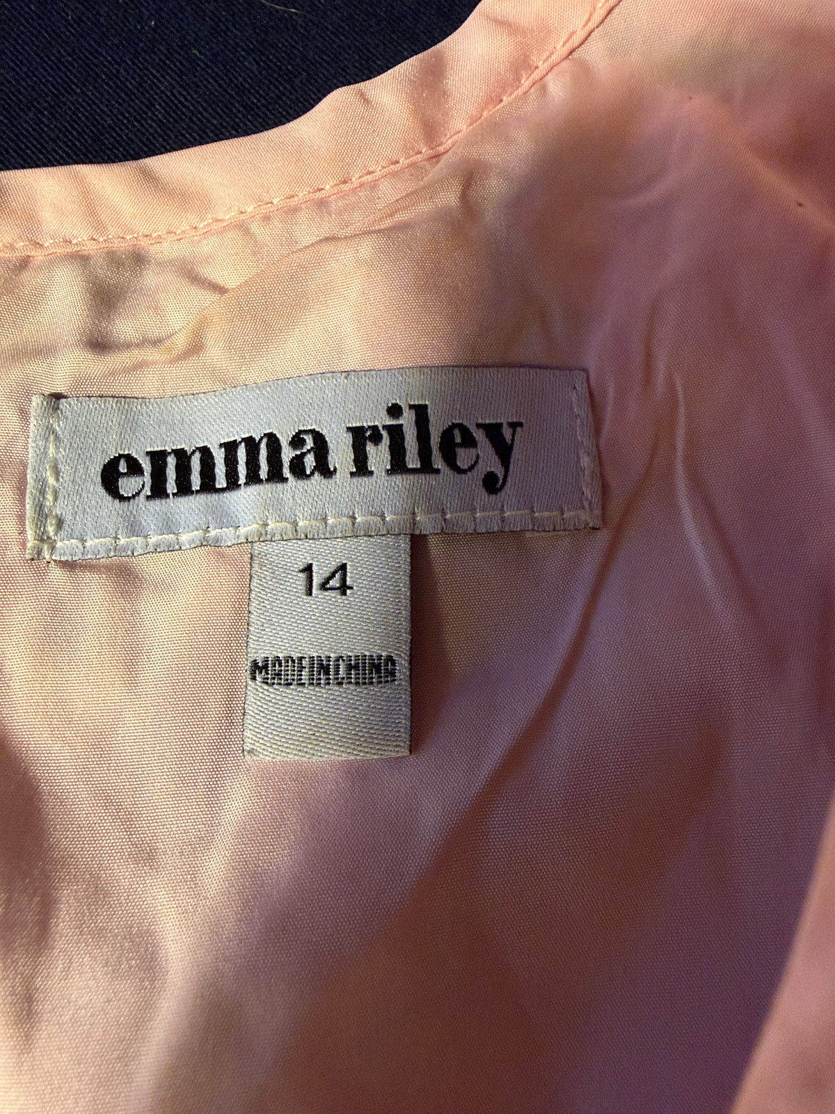 Emma Riley Pink Floral Embroidered Dress – Size 14