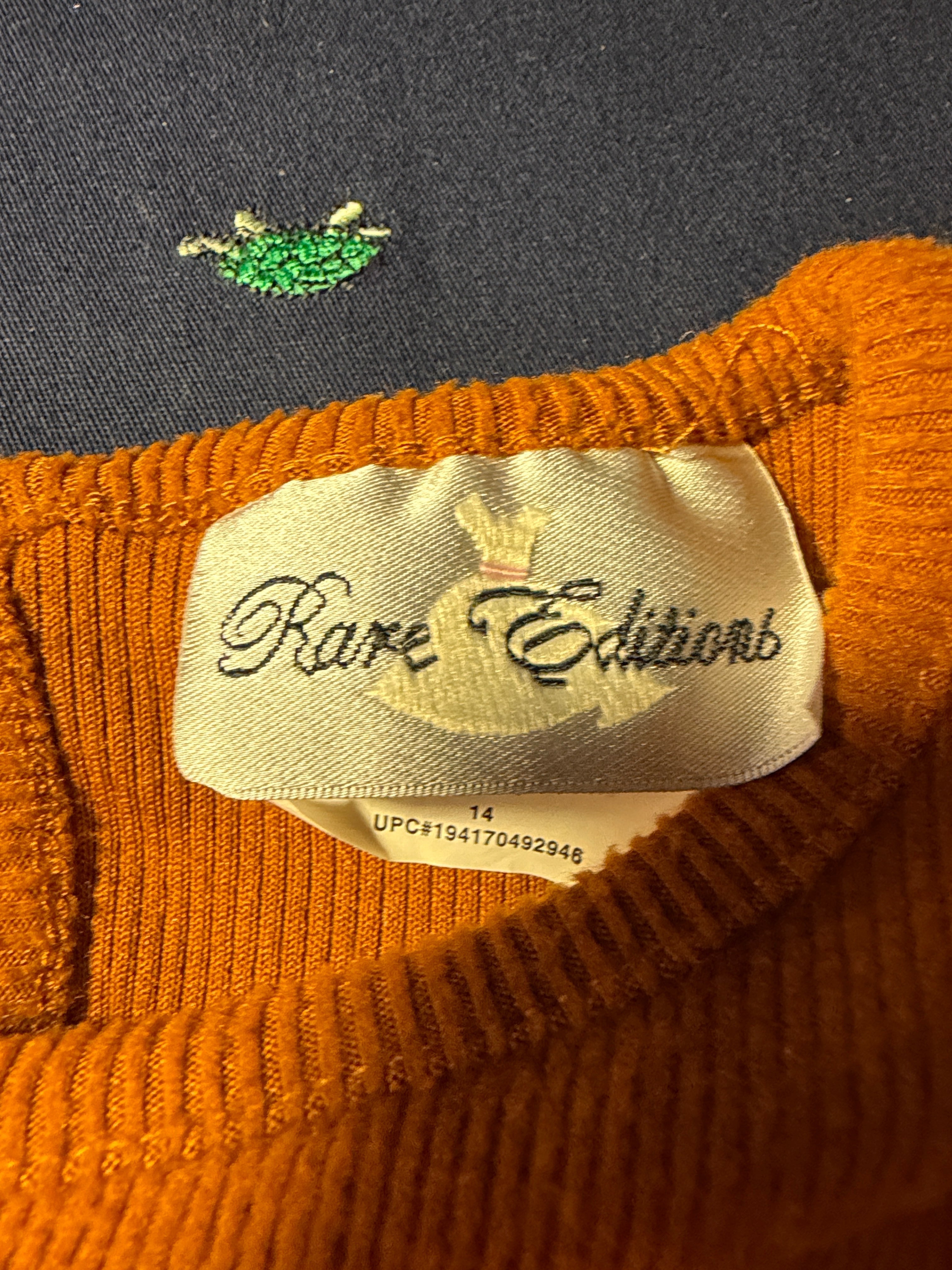 Rare Editions Burnt Orange Ribbed Knit Top