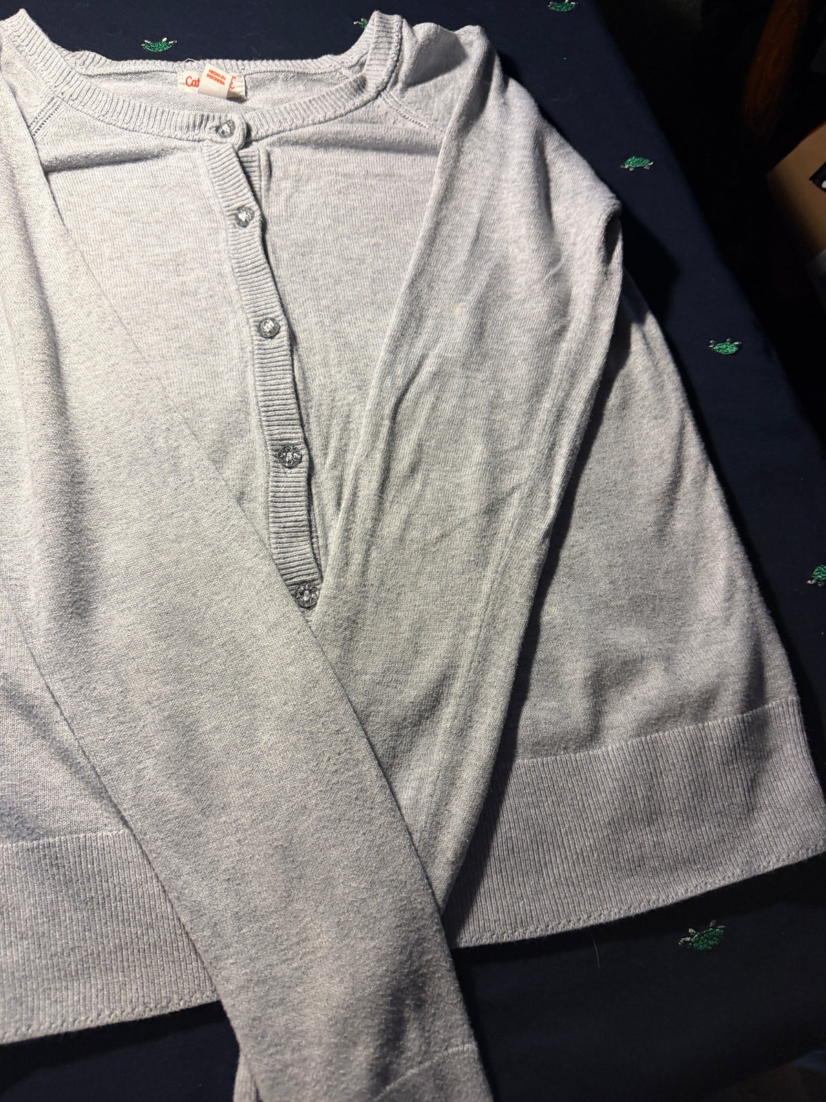 Cat & Jack Heather Gray Henley Sweater