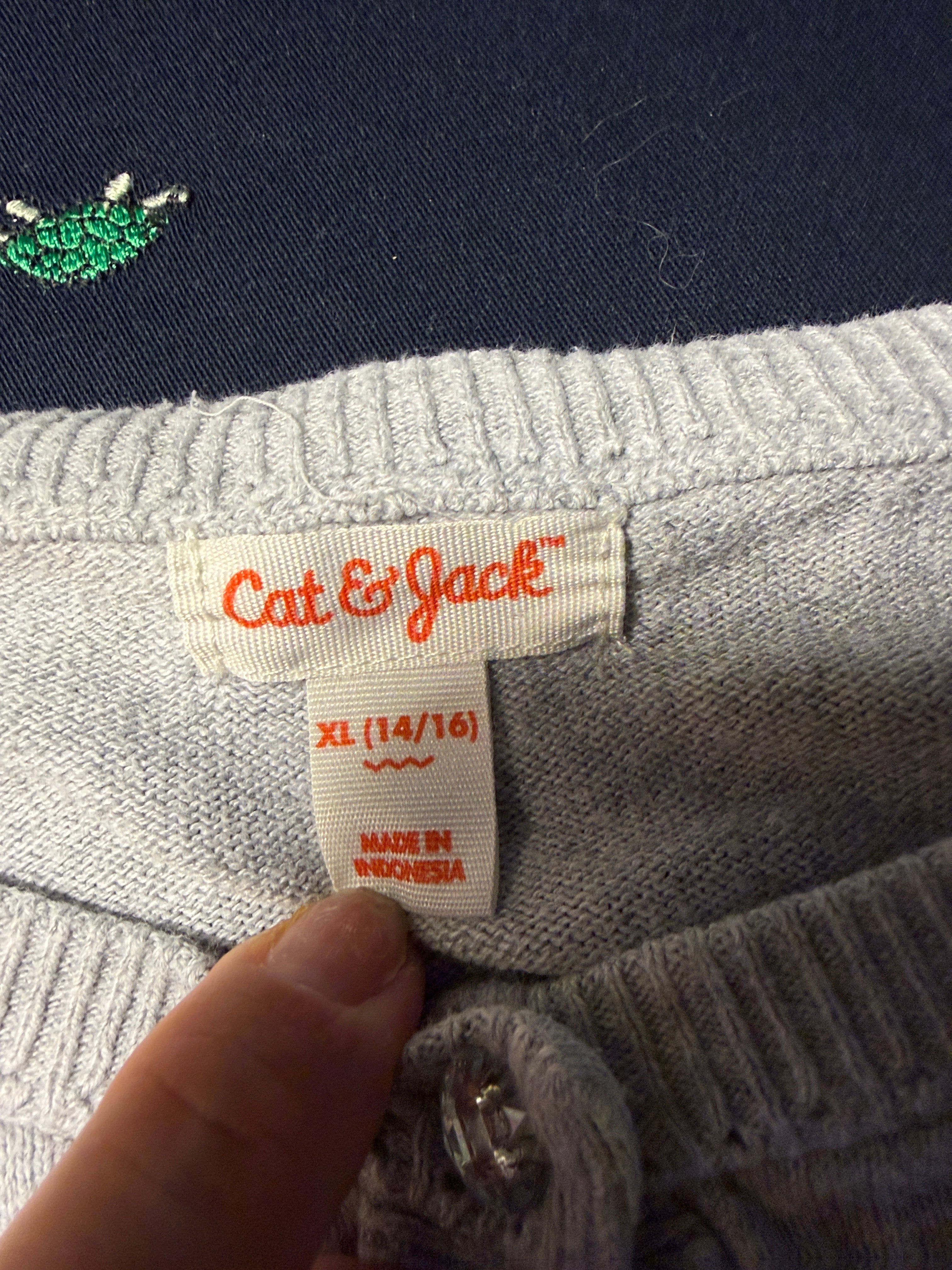 Cat & Jack Heather Gray Henley Sweater