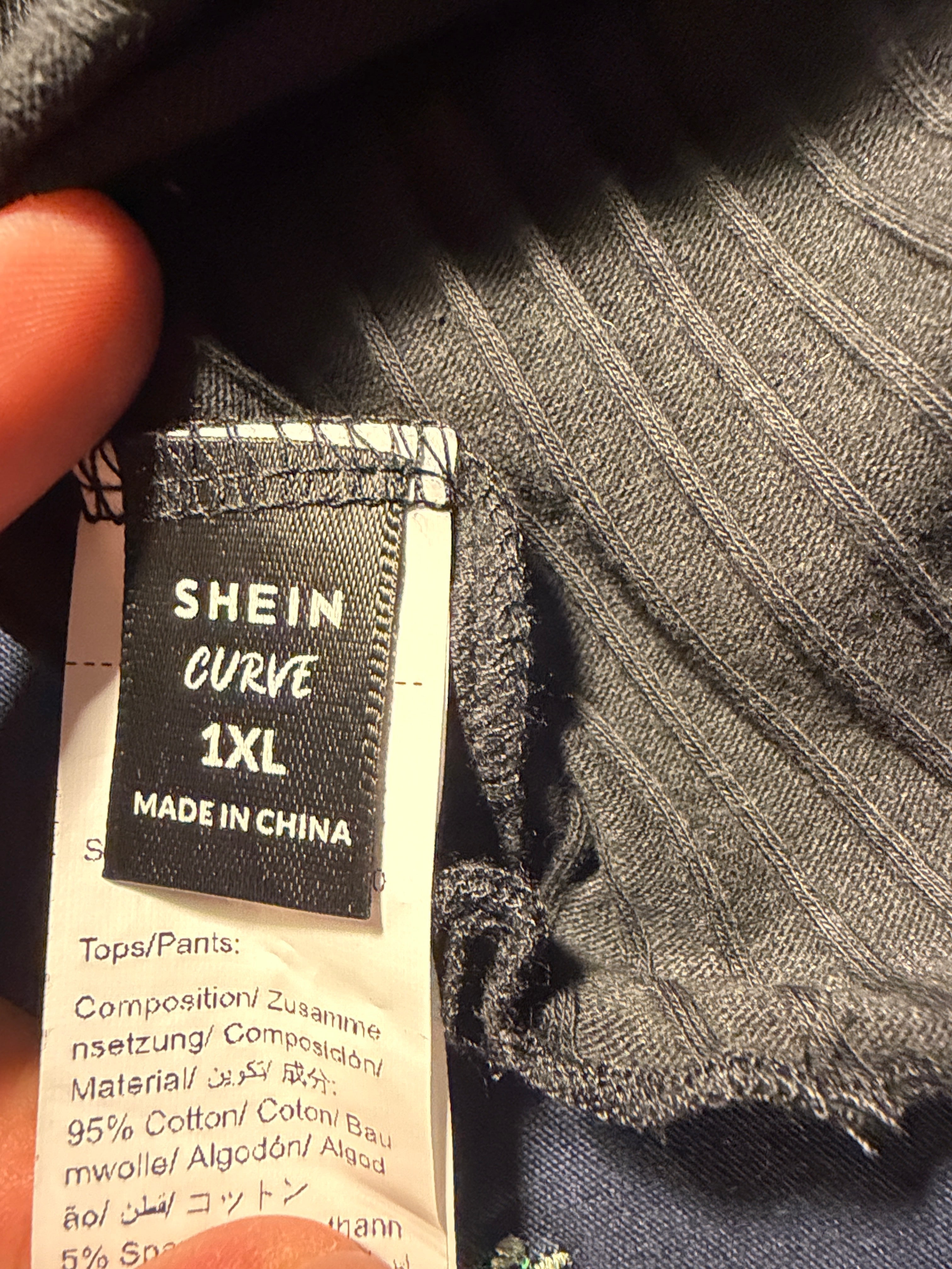 SHEIN Curve Ribbed Long Sleeve & Crop – 1XL