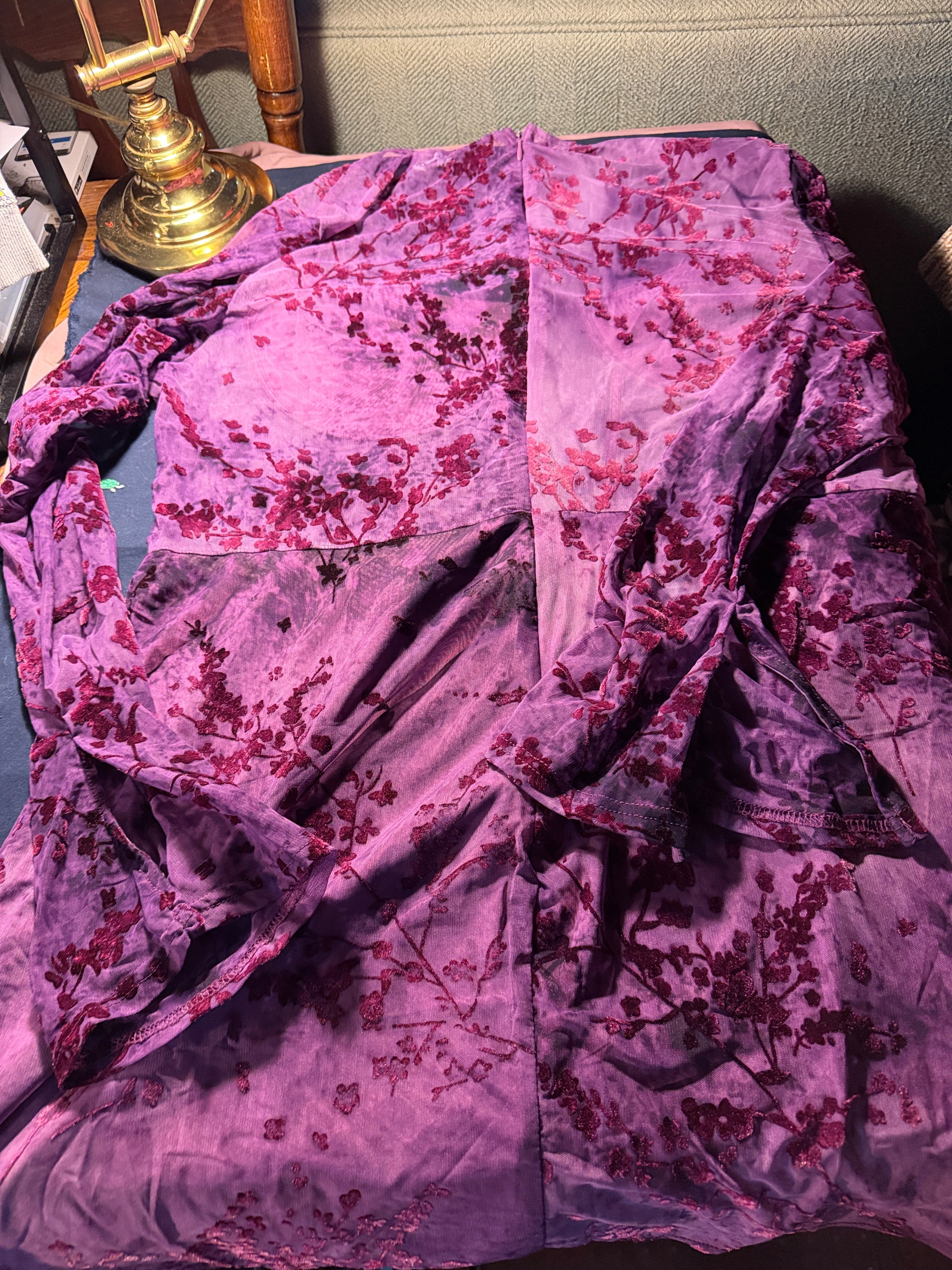 Fashion Nova Purple Floral Velvet Bustier Dress