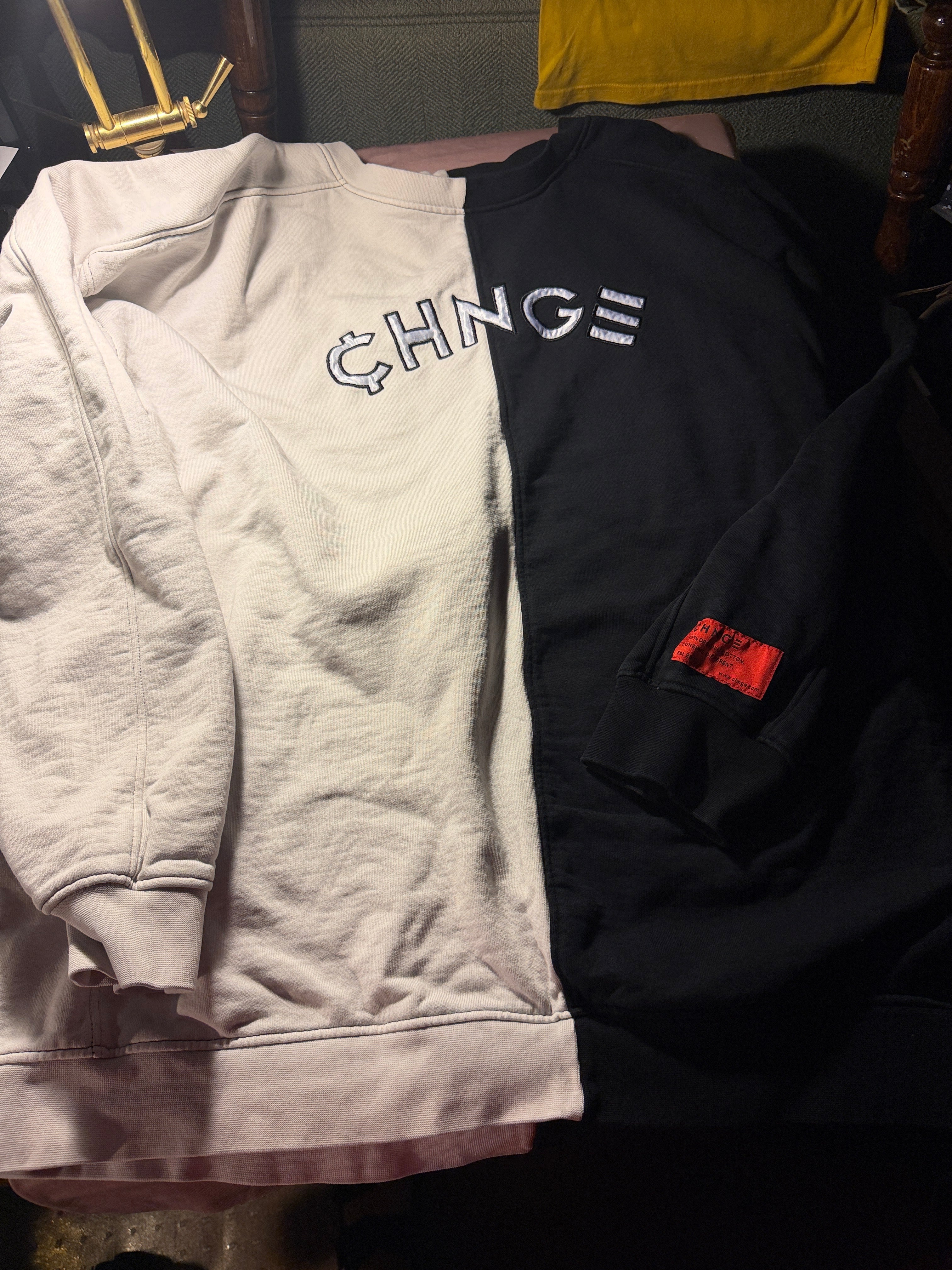 ¢HNGE Crewneck Sweatshirt Bundle – Black & Cream
