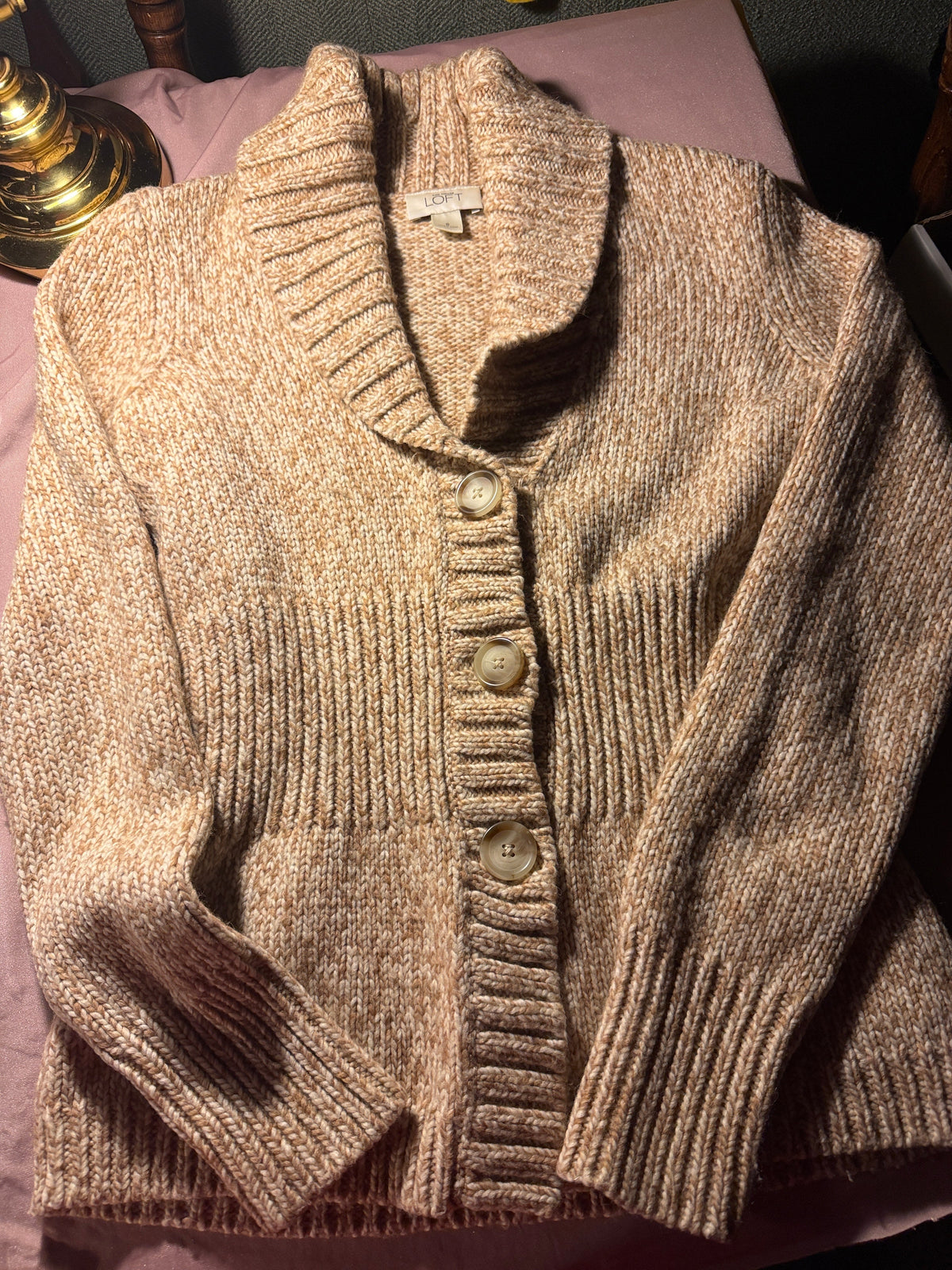 LOFT Ann Taylor Shawl Collar Button Cardigan – Size Small