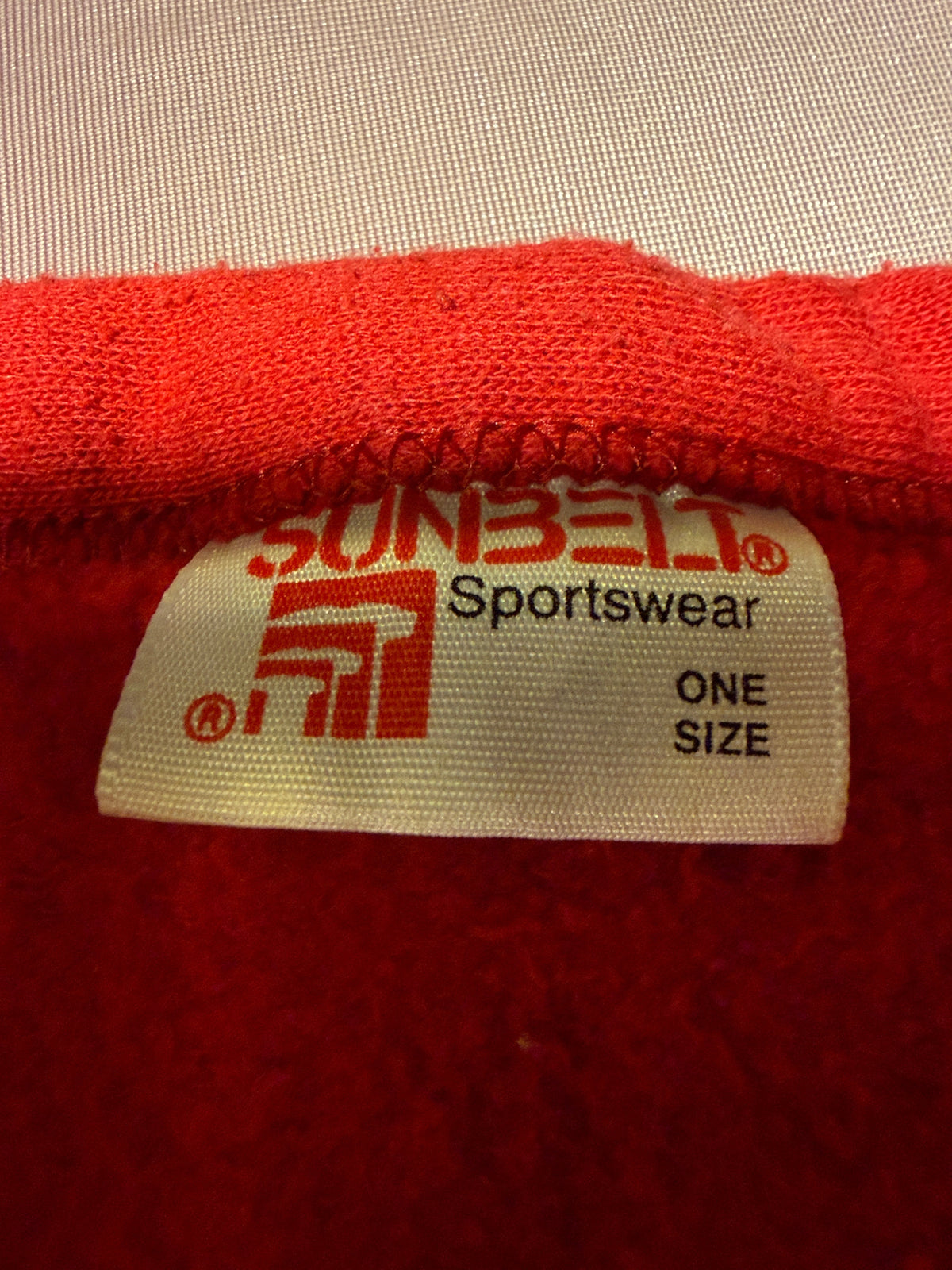 Vintage Sunbelt Sportswear Red Button-Up Cardigan Sweatshirt — One Size