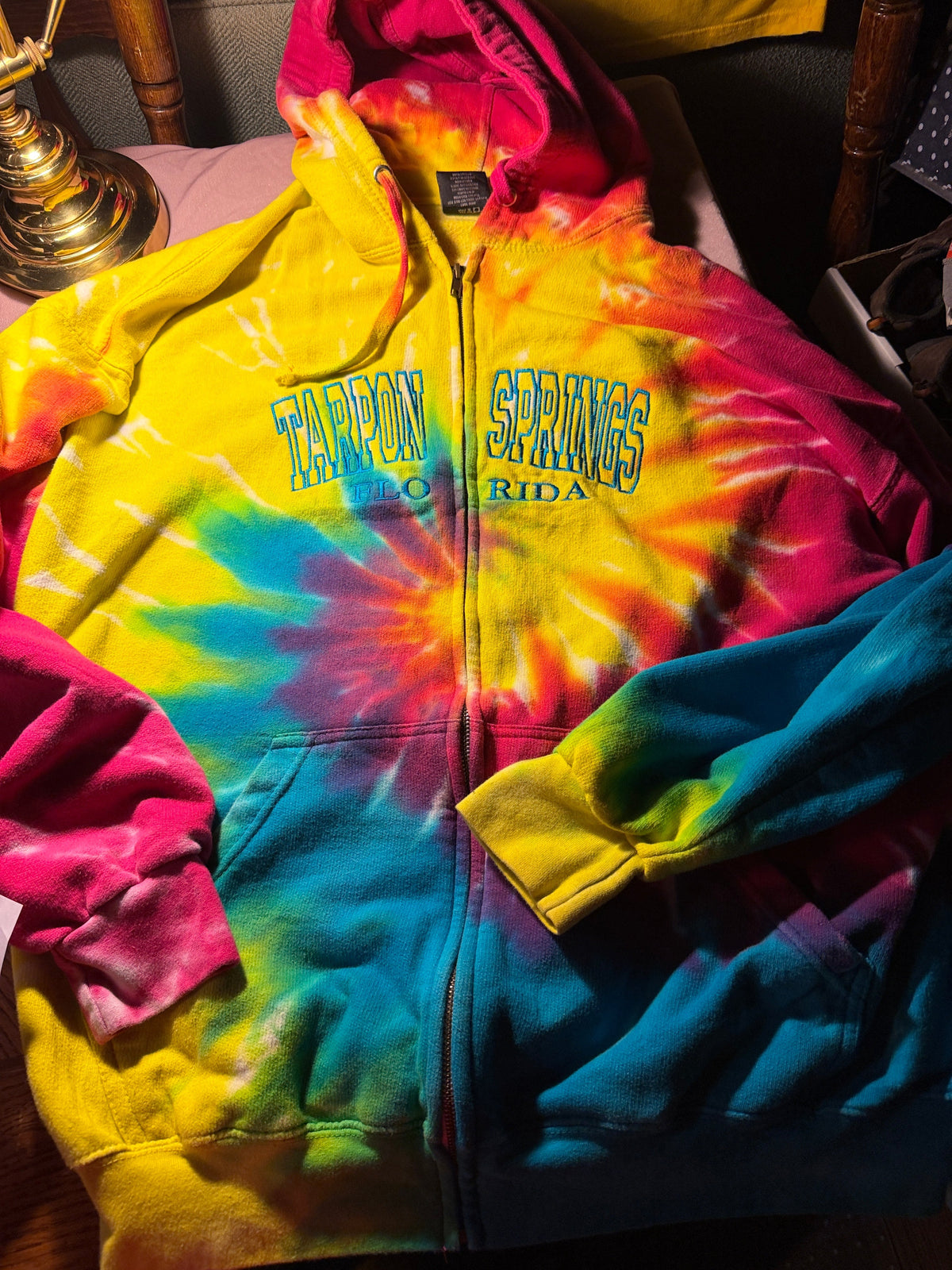 Tarpon Springs Florida Tie-Dye Zip-Up Hoodie – A.J. Apparel X-LARGE