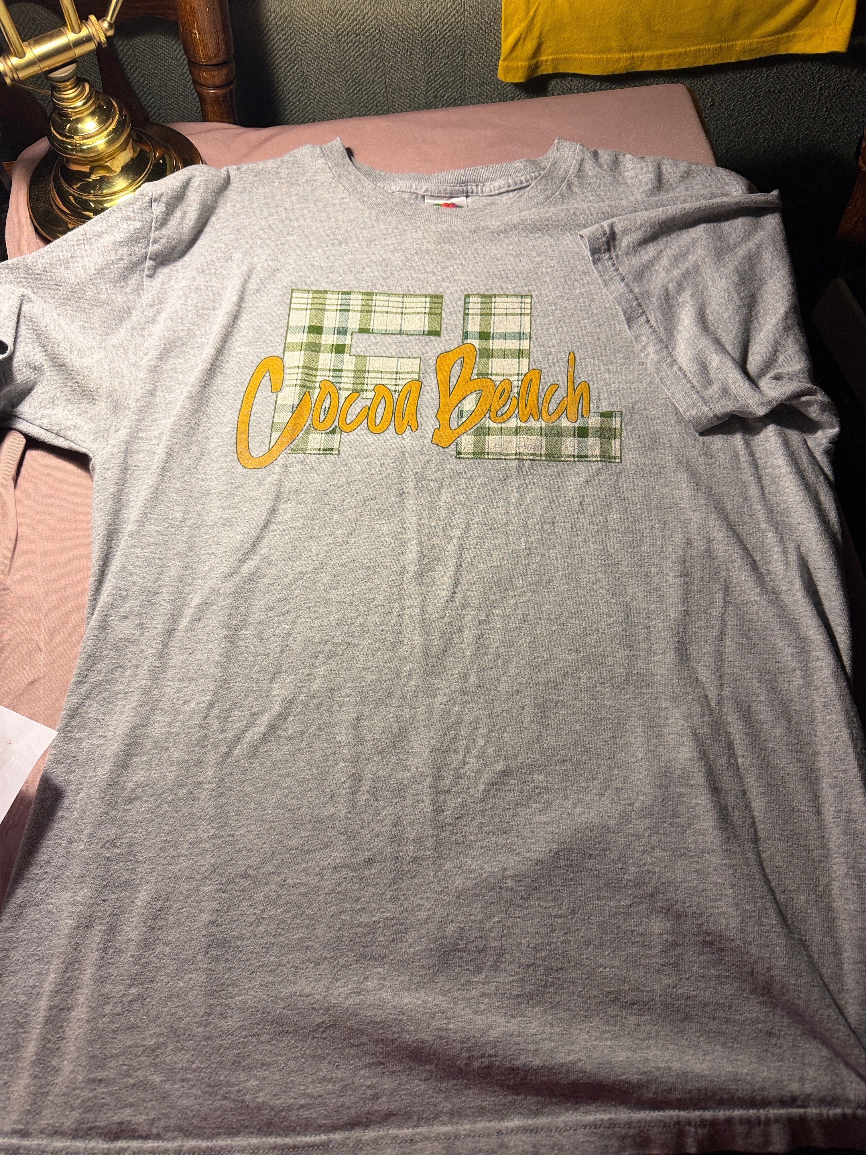 Cocoa Beach FL Vintage Graphic Tee – Fruit of the Loom Heavy Cotton Large