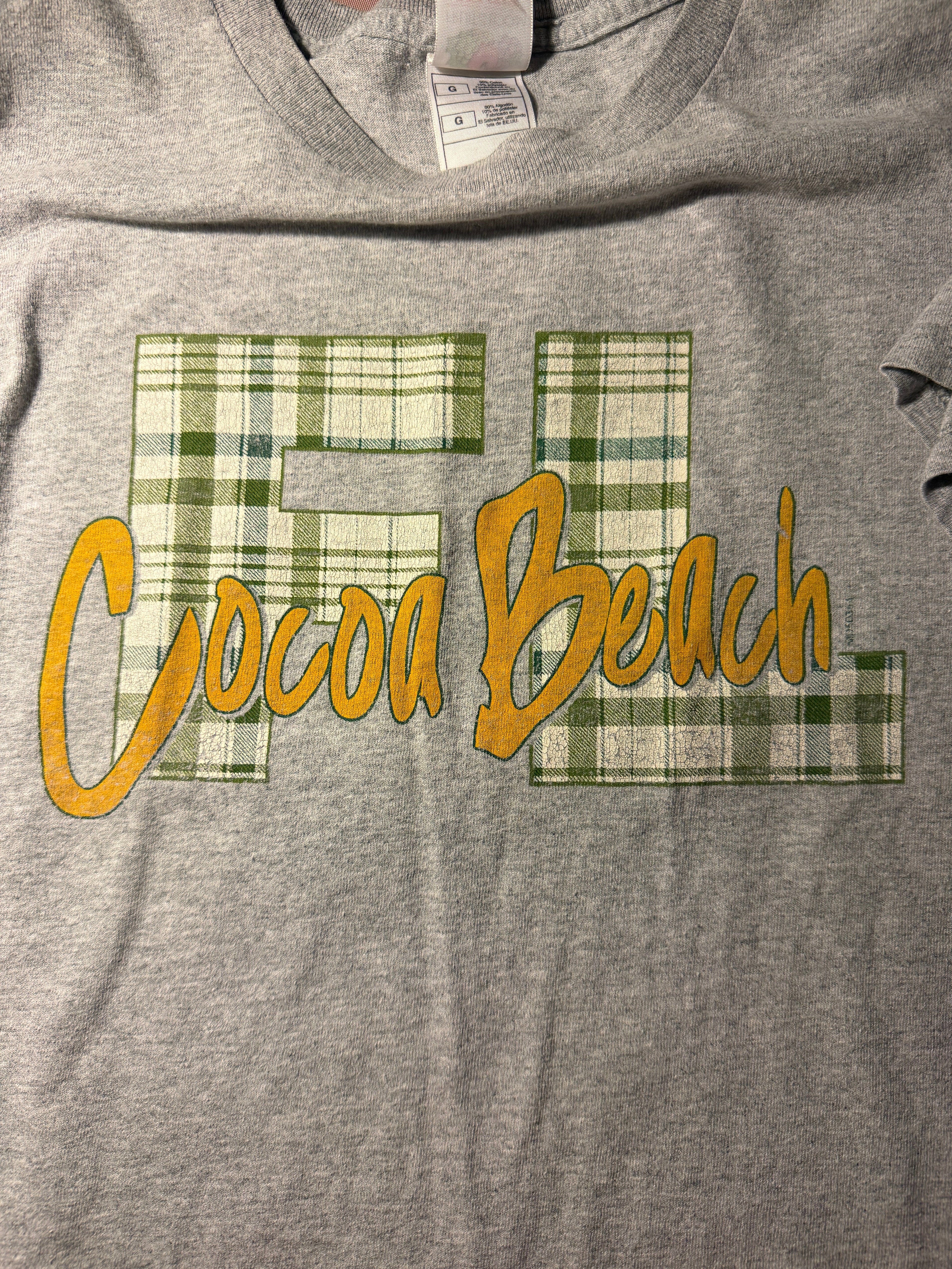 Cocoa Beach FL Vintage Graphic Tee – Fruit of the Loom Heavy Cotton Large