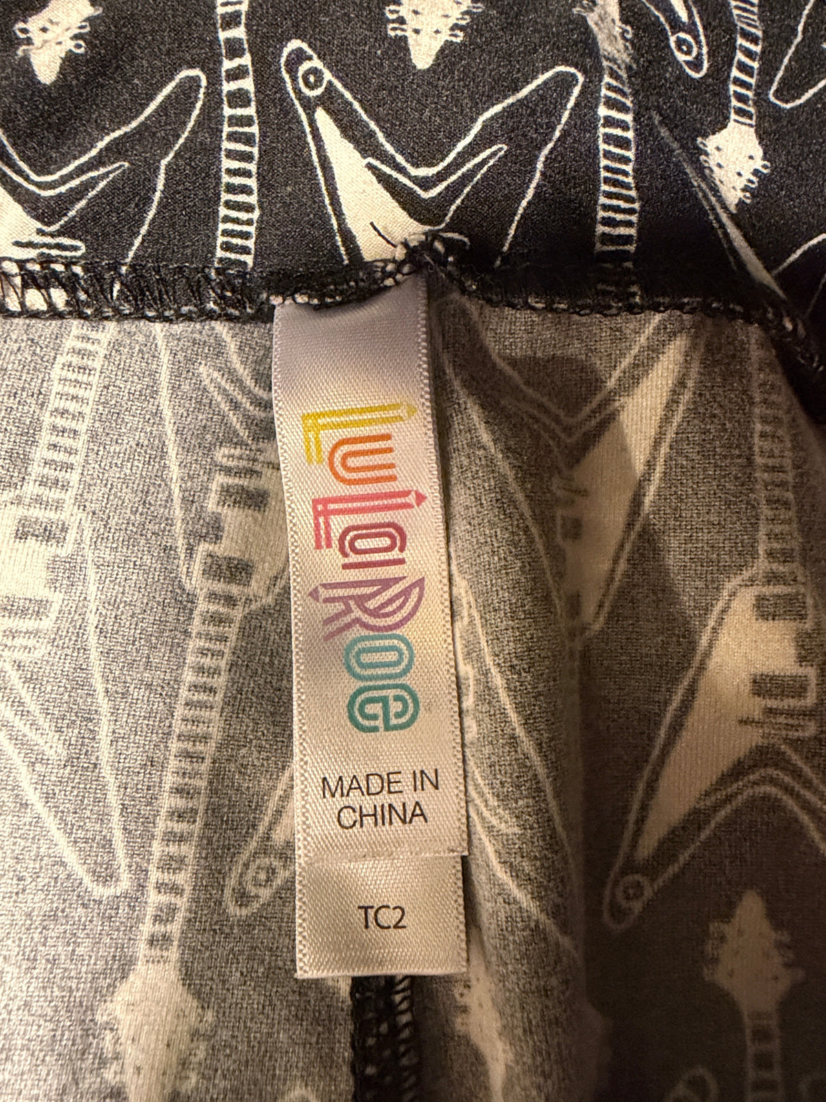 LuLaRoe Electric Guitar Print Leggings TC2