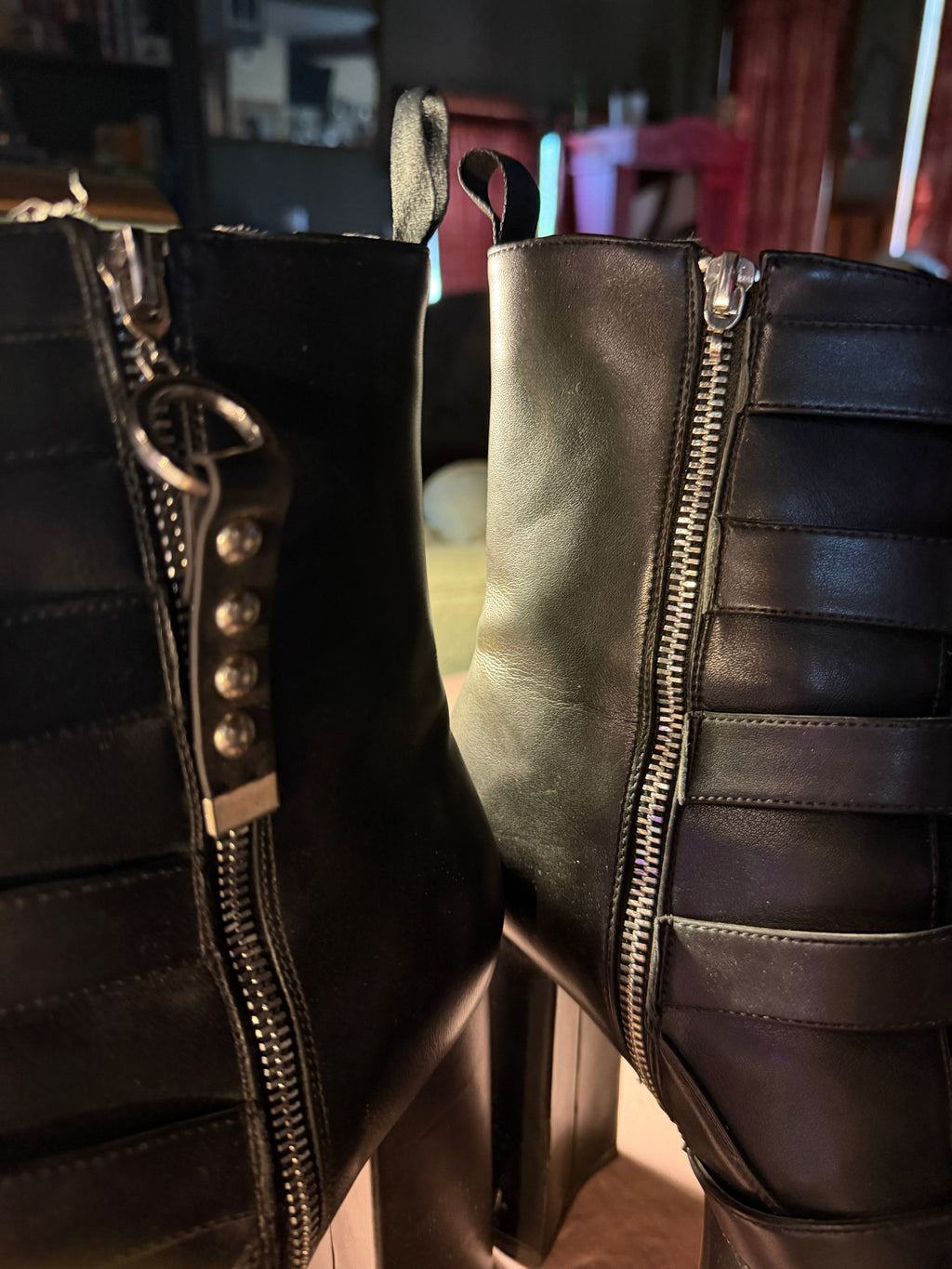 Lamoda Black Platform Buckle Boots