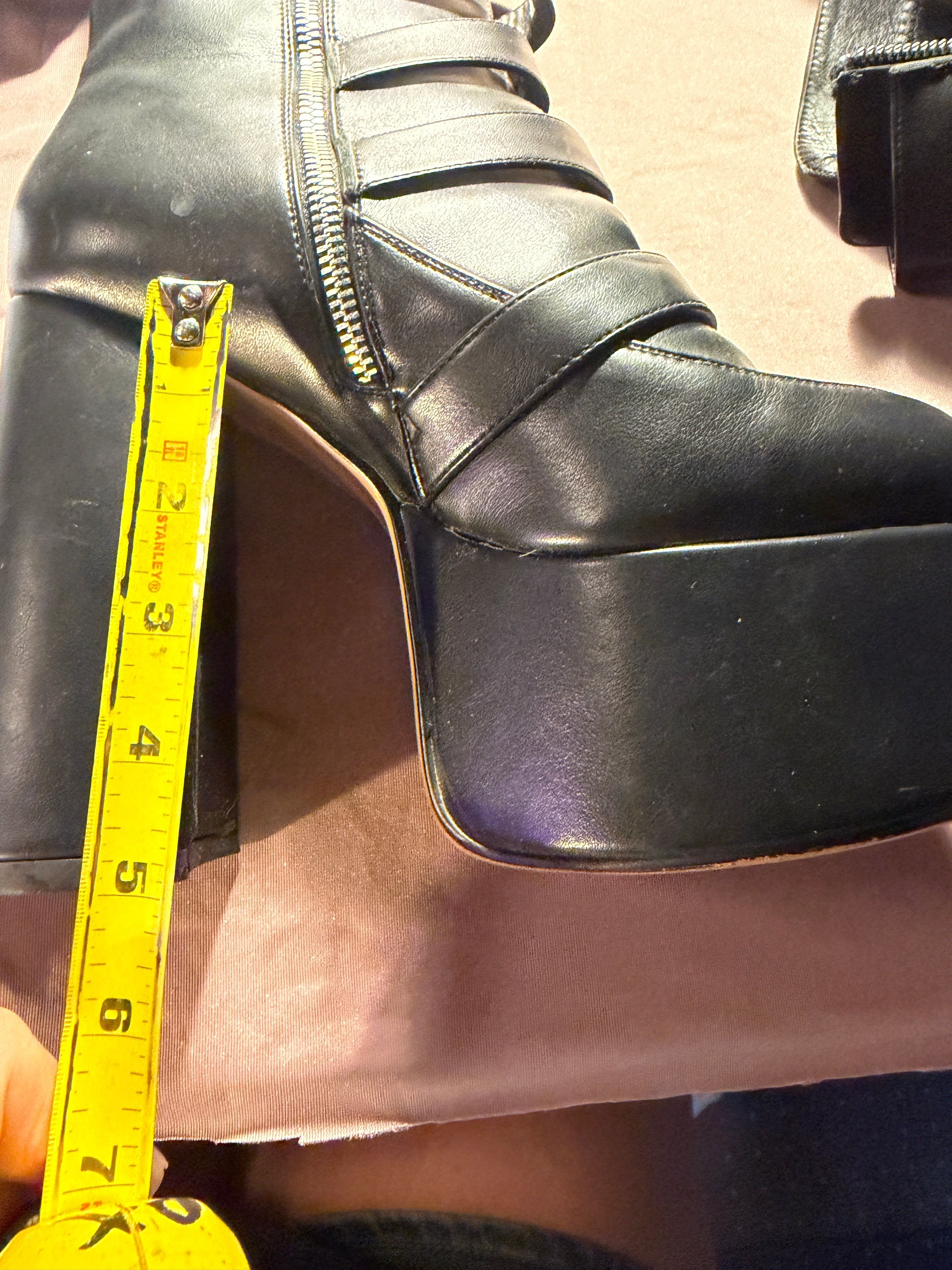 Lamoda Black Platform Buckle Boots