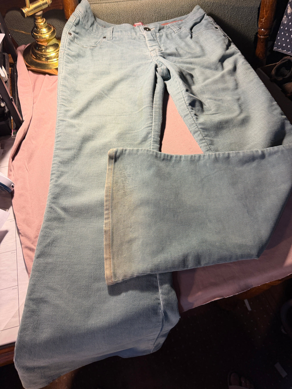 Mossimo Stretch Light Blue Corduroy Flare Pants – Size 9