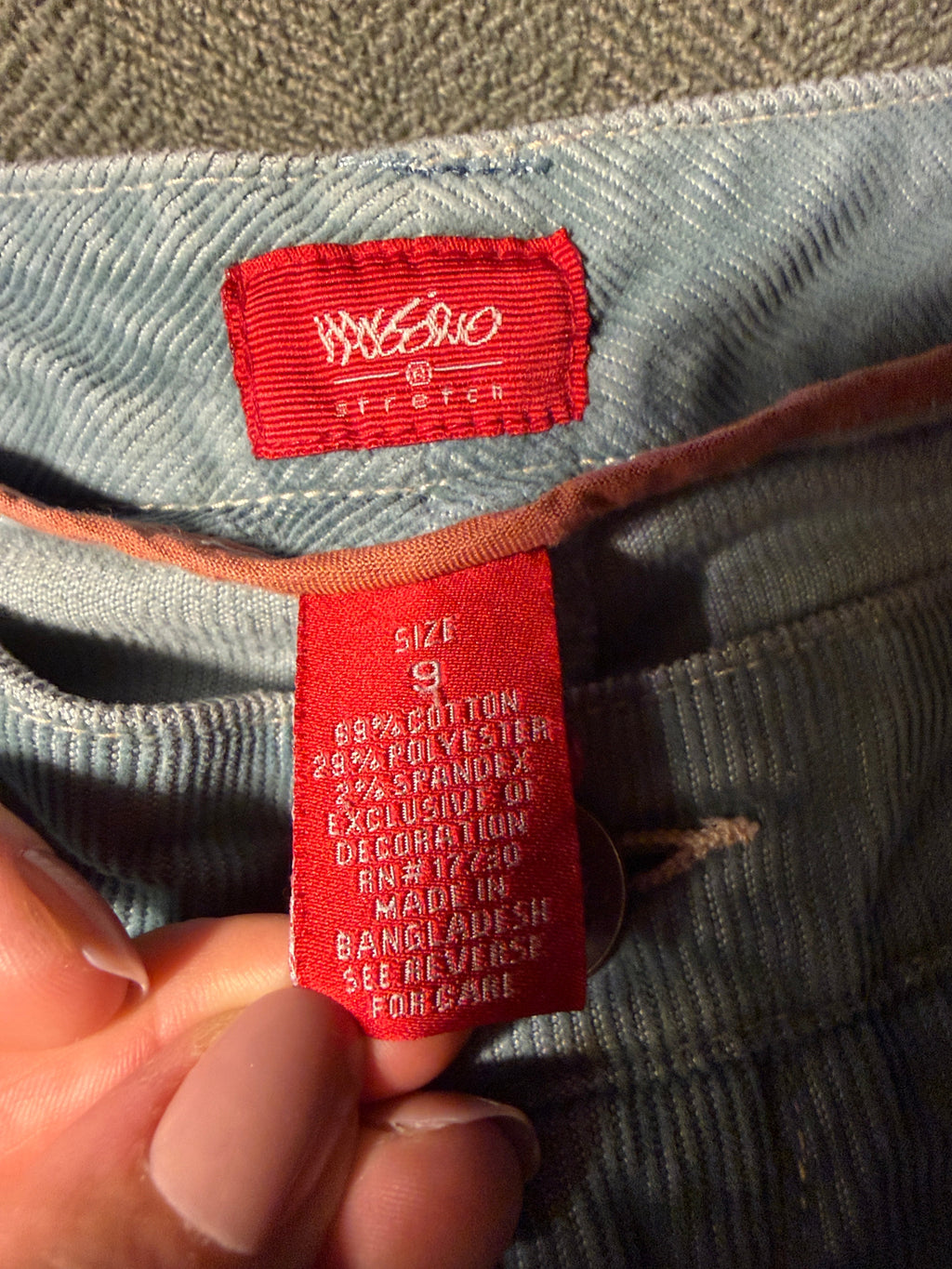 Mossimo Stretch Light Blue Corduroy Flare Pants – Size 9