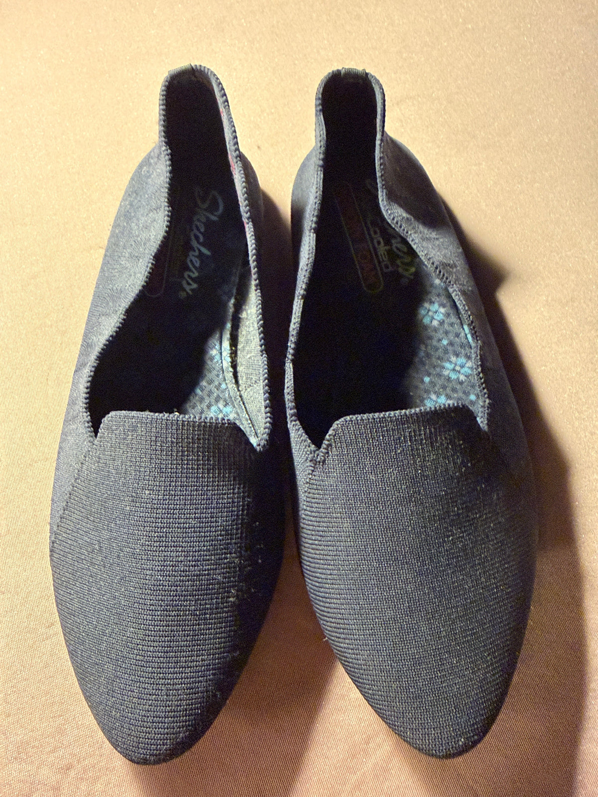 Skechers Air-Cooled Memory Foam Slip-On Flats – Black, Size 8